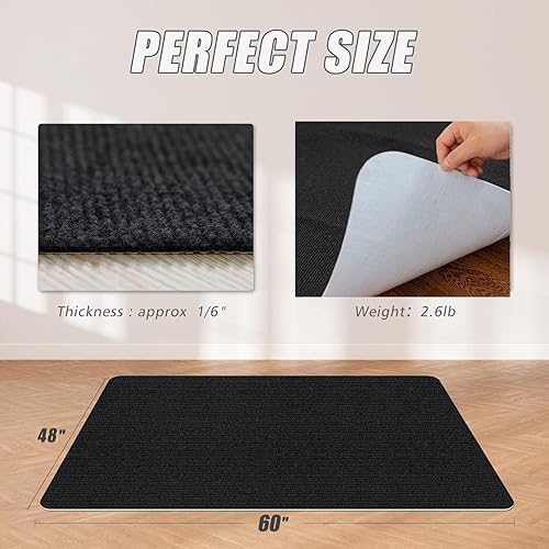 Miniatura 67 de Sycoodeal - Tapete para silla de oficina, de computadora o gaming, para piso de madera, piso de loseta, protector grande, antideslizante, fácil