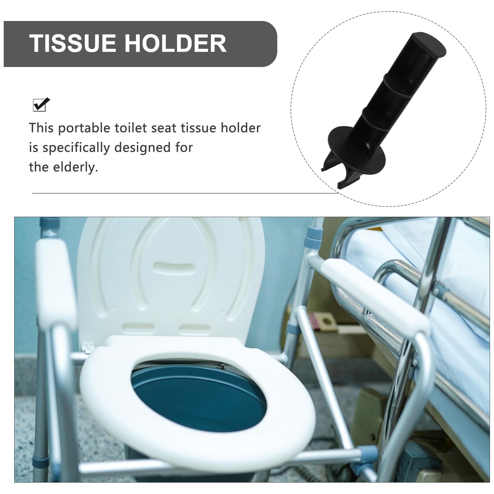 Toilettenpapierhalter für Sitztoilette Kunststoff stabil universell passend einfache Montage komfortabler WC-Rollenhalter für ältere Menschen am Bett