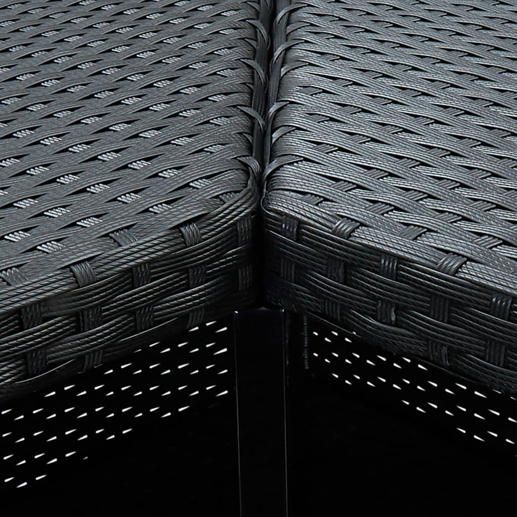 SKM Meuble de Bar de Jardin 16 pcs et Coussins Résine tressée Noir-160.8KG