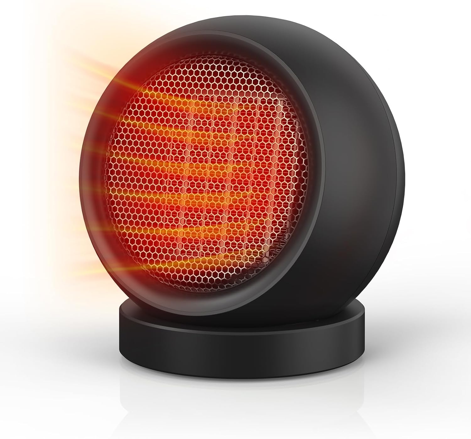 Coolfor Desk Heater,600W Energy Efficient Space Heater,PTC Ceramic Fast Heating Electric desktop Heater for Indoor Use Home Bedroom Office (Black)
