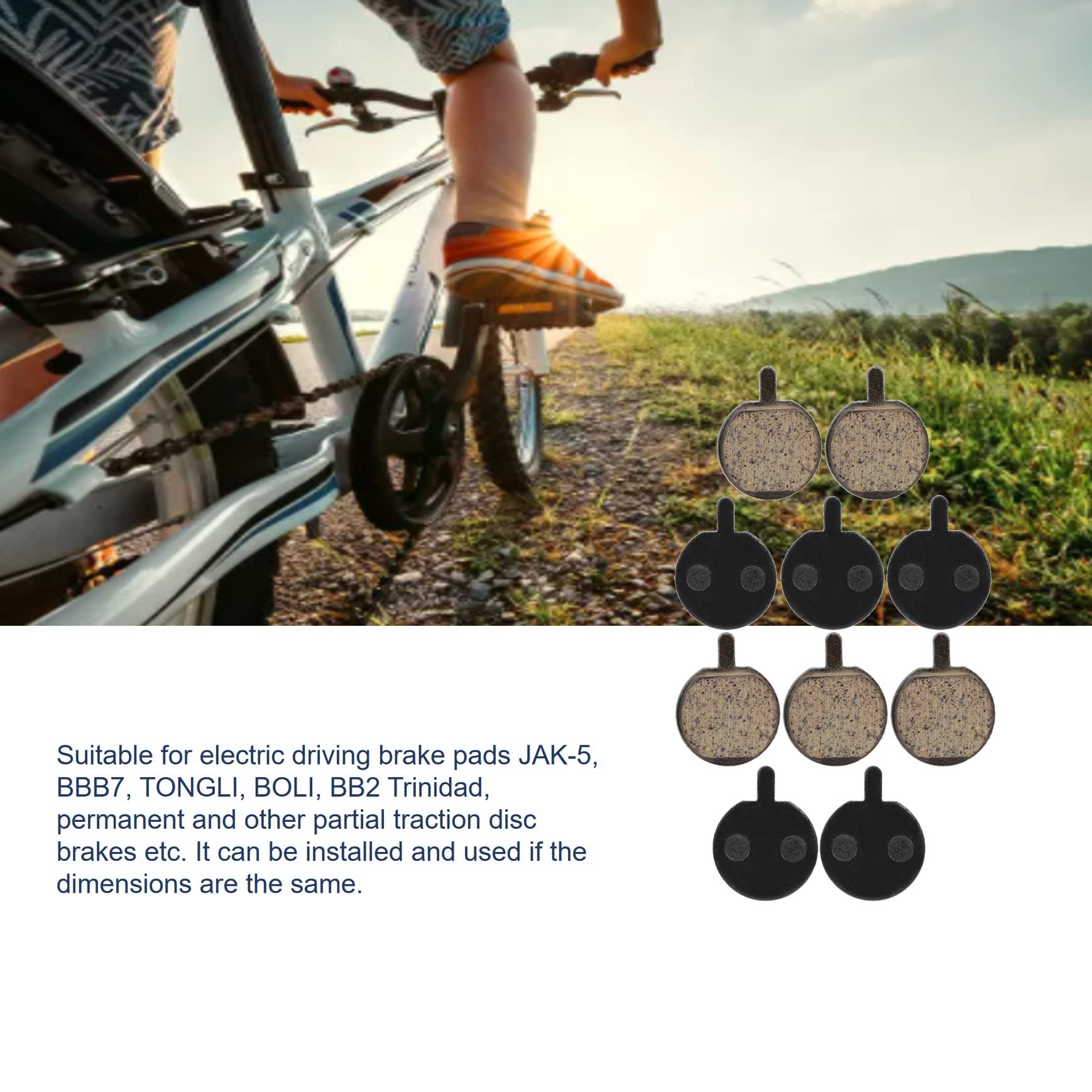 Jeu De 5 Paires De Plaquettes De Frein à Disque SALUTUYA – Semi-métalliques, Résine Haute Température – Pour VTT Et Vélos électriques