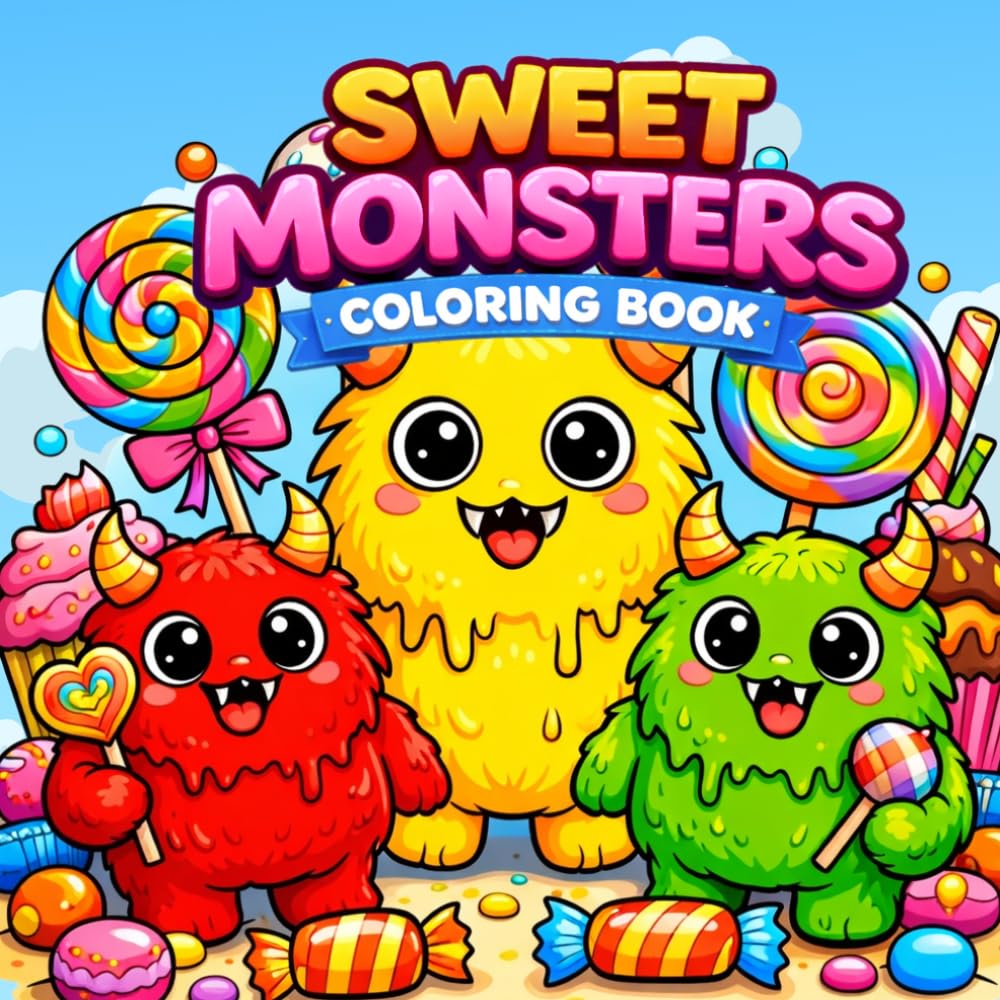 Sweetlings Coloring Book: Adorable Kawaii Sweet Monsters with Candy, Cupcakes & Treats for Adults and Kids (K-Pop Love Coloring Book Series)