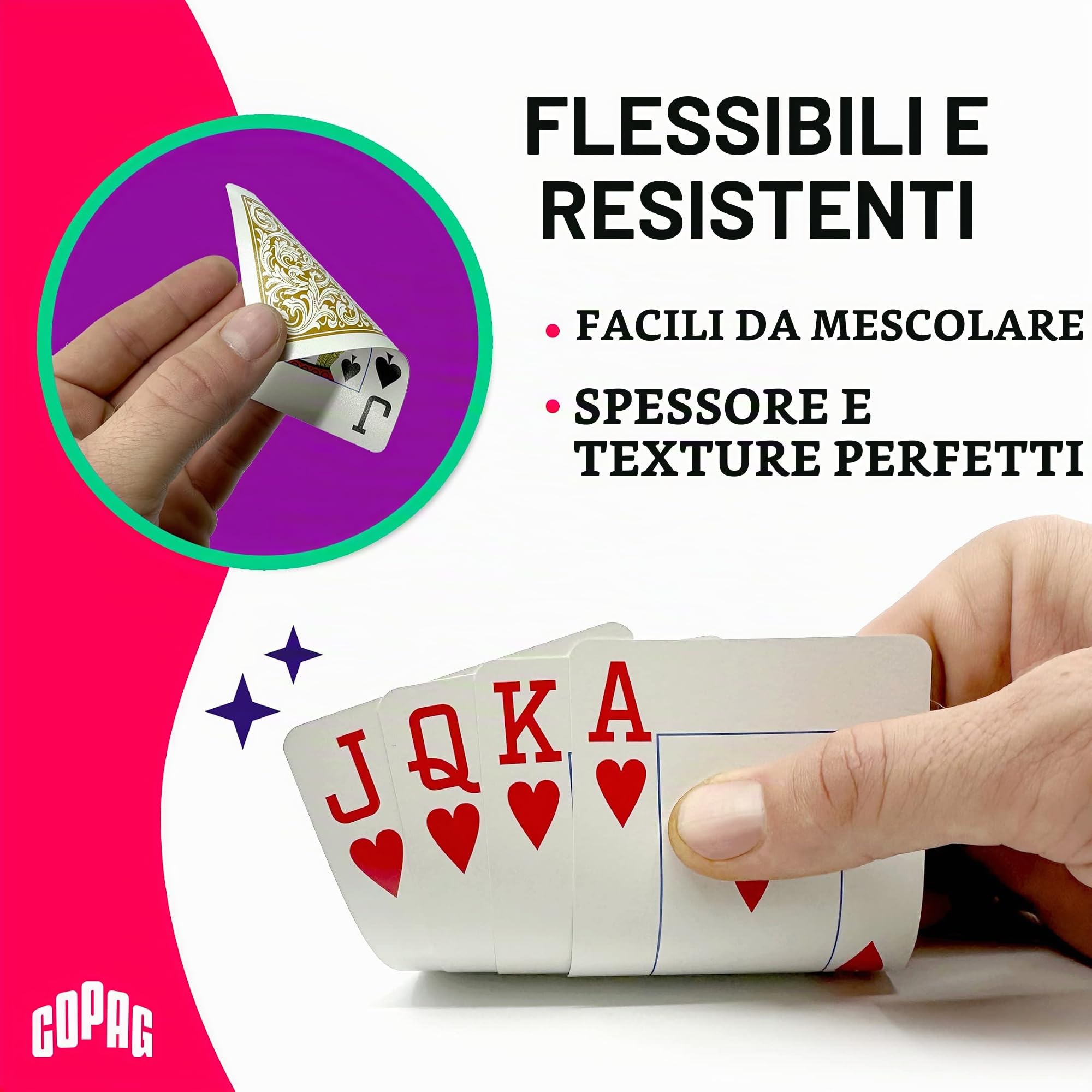 Copag Elite - Carte da gioco 100% in plastica, dimensioni da poker (standard), con indice Jumbo (12 pezzi)