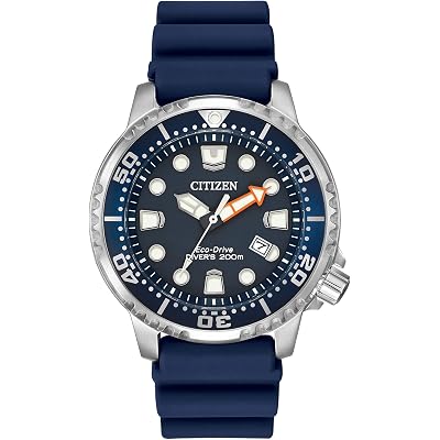 Citizen Promaster Dive Eco-Drive Watch, 3-Hand Date, ISO Certified, Luminous Hands and Markers, Rotating Bezel