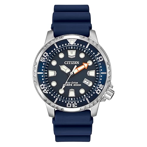 Citizen Promaster Dive Eco-Drive Watch, 3-Hand Date, ISO Certified, Luminous Hands and Markers, Rotating Bezel