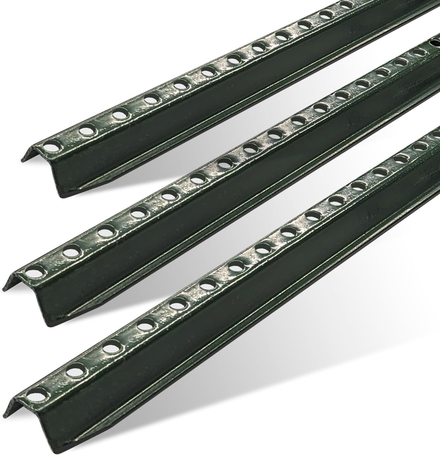 - U Channel Sign Post, 6' Feet Tall 1.12 LBS Steel per Foot, Medium Weight Slim Post, Baked on Green Enamel, (3 Pack)