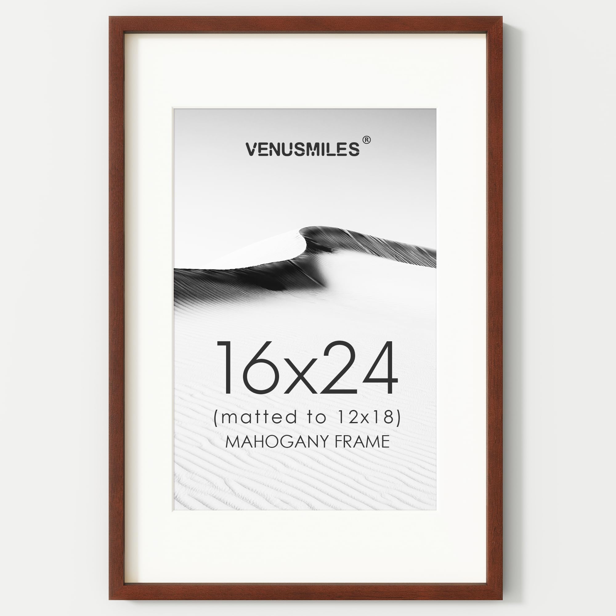 16x24 Poster Frame, USA-Sourced Natural Mahogany Wood Picture Collage Frame