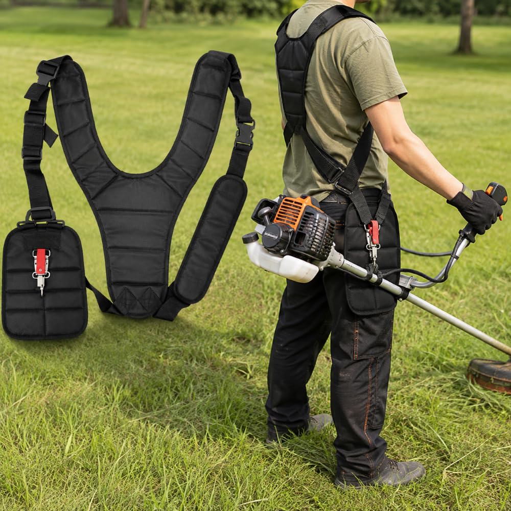 Harnais Double Épaule en Y pour Débroussailleuse pour Alpina ABR 52 D, Tissu Oxford Rembourré avec Protection Latérale pour Mieux Répartir Le Poids