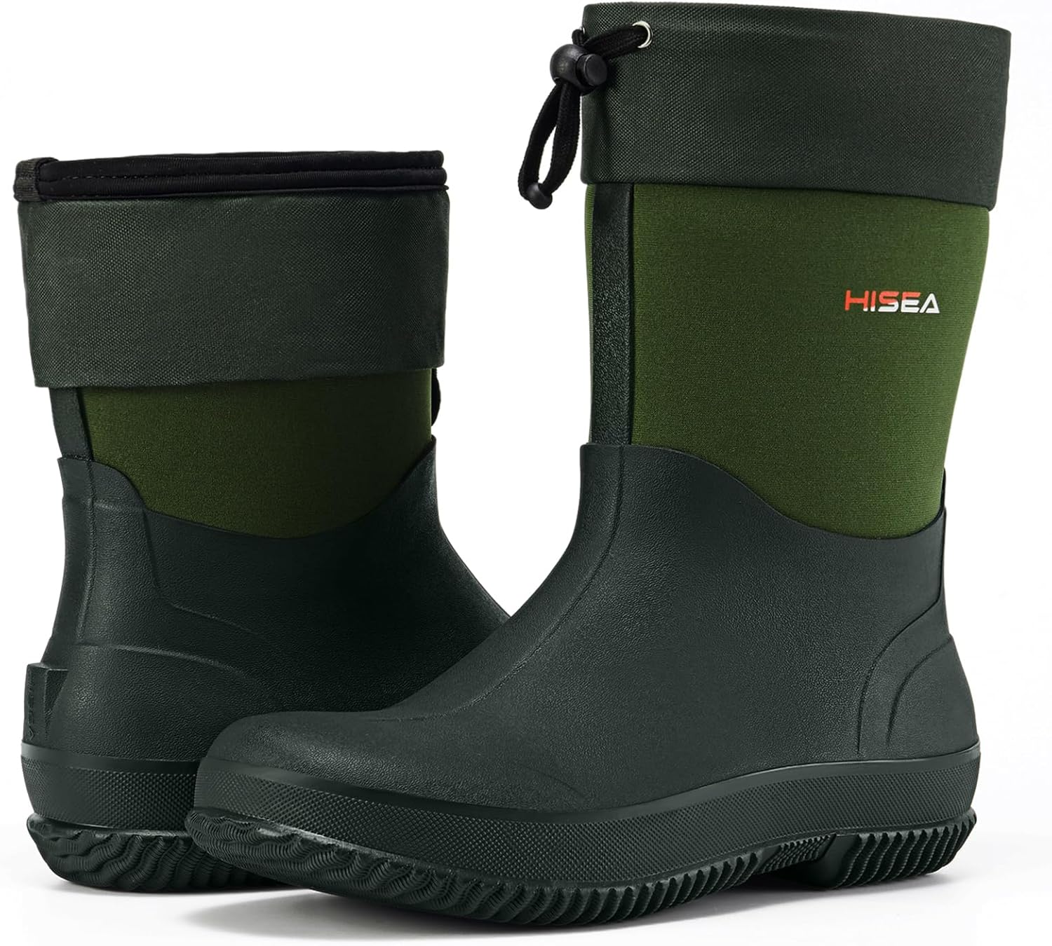 HISEA Upgraded Garden Boots for Men, Mud Resistant Outdoor Work Boots Mens Waterproof Neoprene Rubber Insulated Rain Shoes Ankle High Rainboots - Image 5