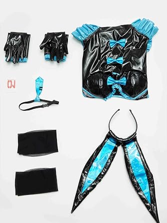 Mobbunny Women Sexy Lingerie Bunny Girl Anime Cosplay Costume Cut-out Sleeveless Bodysuit with Gloves and Headband