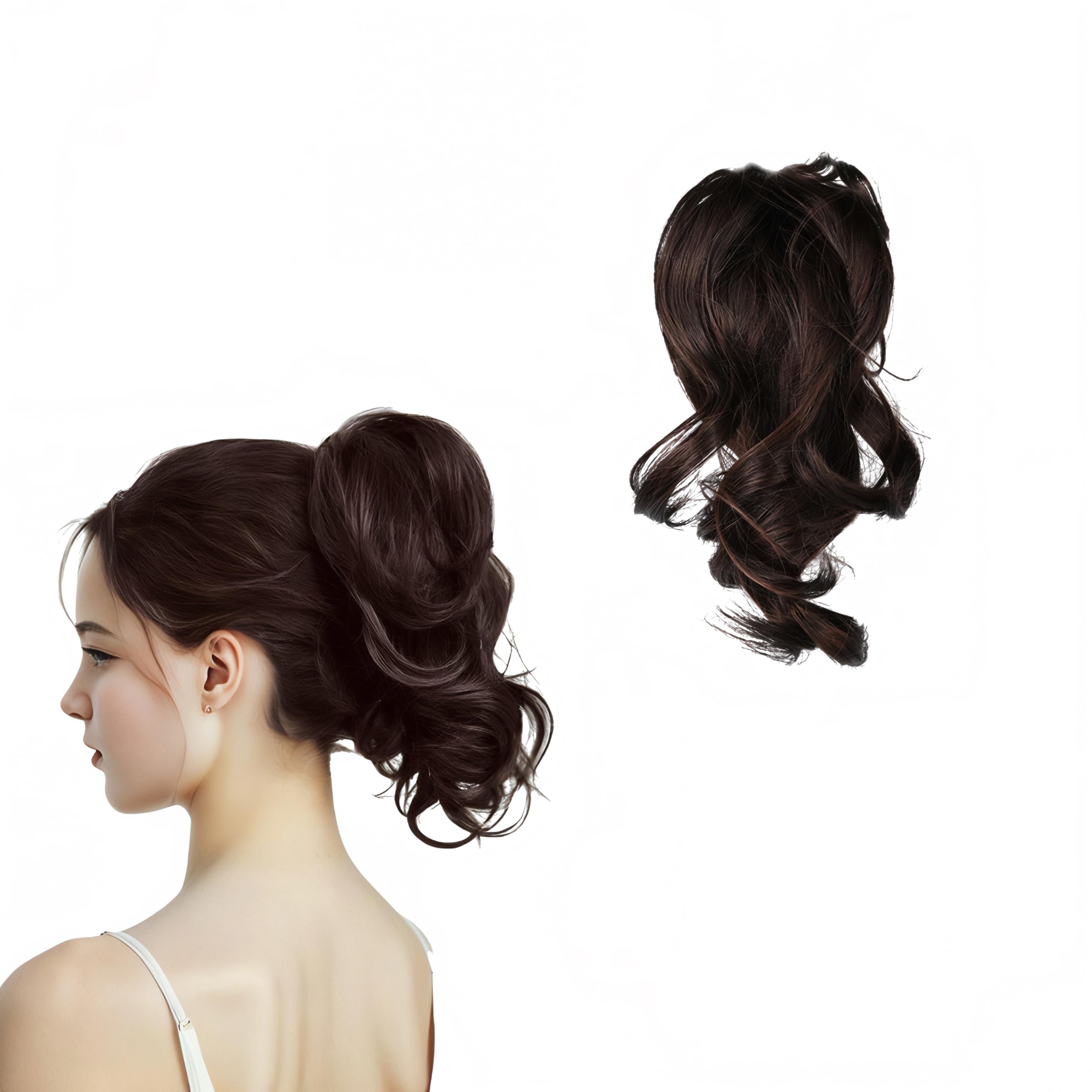 View 1 of 11'' Curly Claw Clip On Ponytail Heat Resistant Hair Extensions Synthetic Long Pony Tail Hairpiece For Women Daily Party