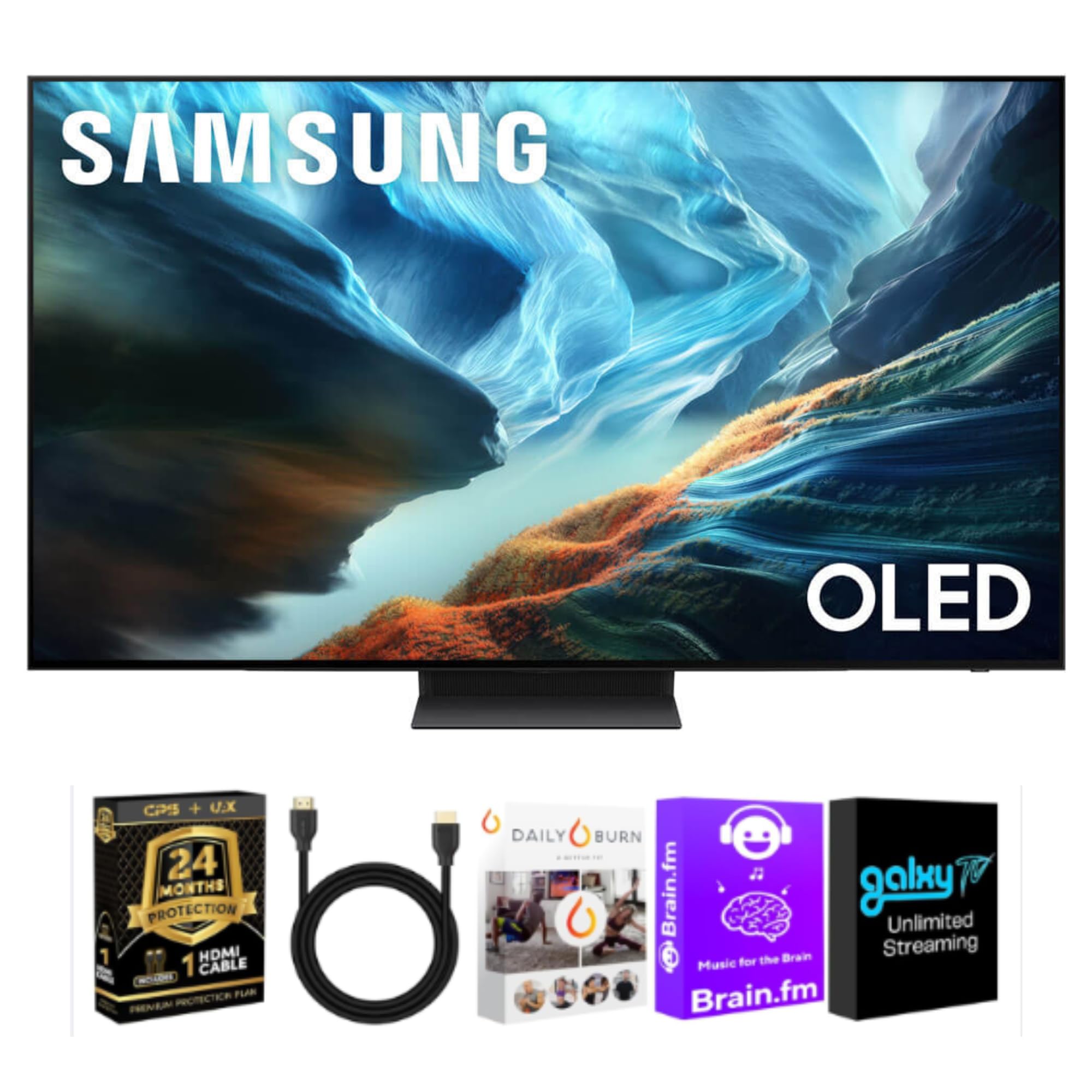 Samsung 77 Inch Class S90H Series 4K OLED Vision AI Smart Tizen TV Bundle with HDMI Cable, Streaming Bundle and 24 Month CPS Protection Plan, HDR Gaming TV, WiFi Smart Home Theater Entertainment