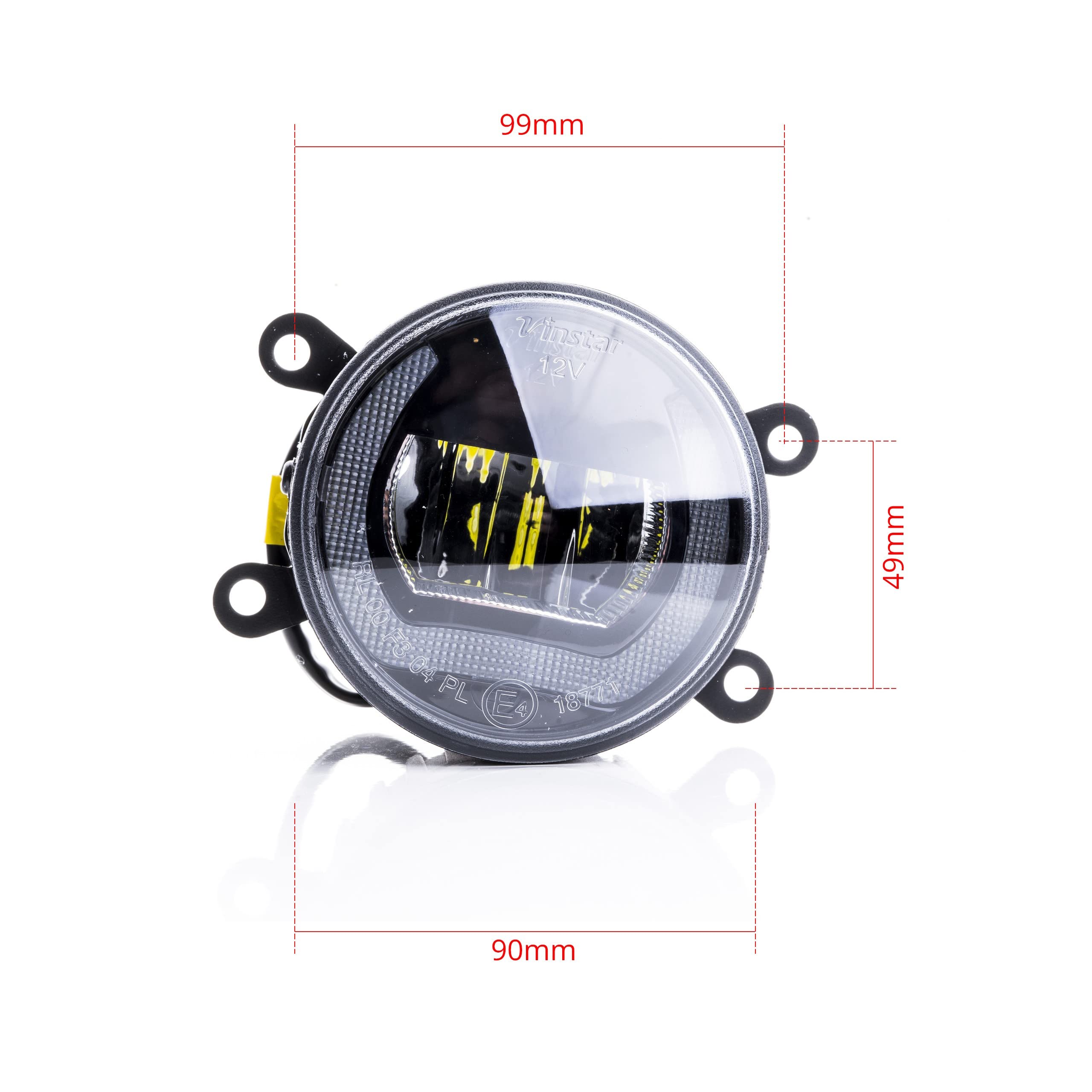 EinParts 2in1 LED Tagfahrscheinwerfer DRL + FOG, Dediziertes Lampen, Runde Nebellicht, R87 Homologation