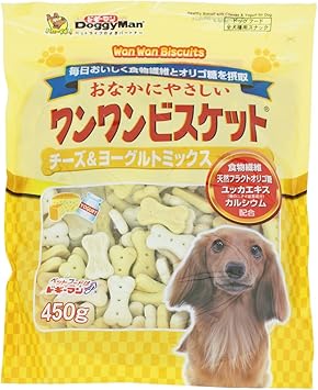 Amazon ドギーマン おなかにやさしいワンワンビスケット チーズ ヨーグルトミックス 450g ドギーマン ビスケット クッキー スナック 通販