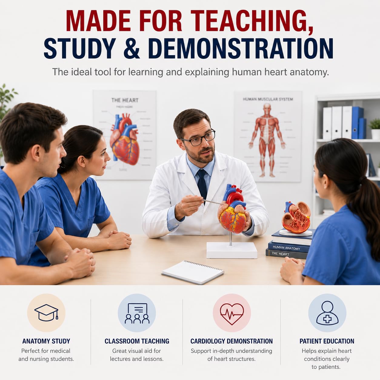 Life Size Heart Model - 34 Anatomy Structures -7