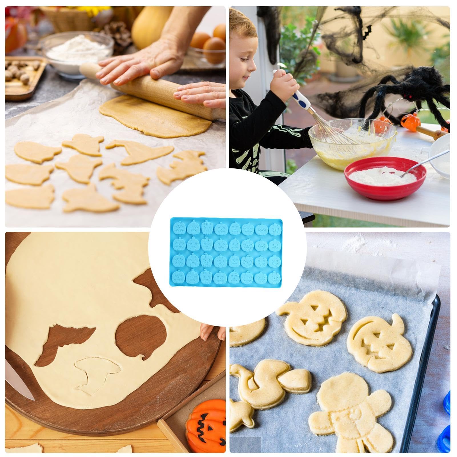 Stampo Per Torta A Forma Di Zucca In Silicone – 6 Pezzi – Antiaderente Per Halloween – Adatto A Forno E Congelatore - 4