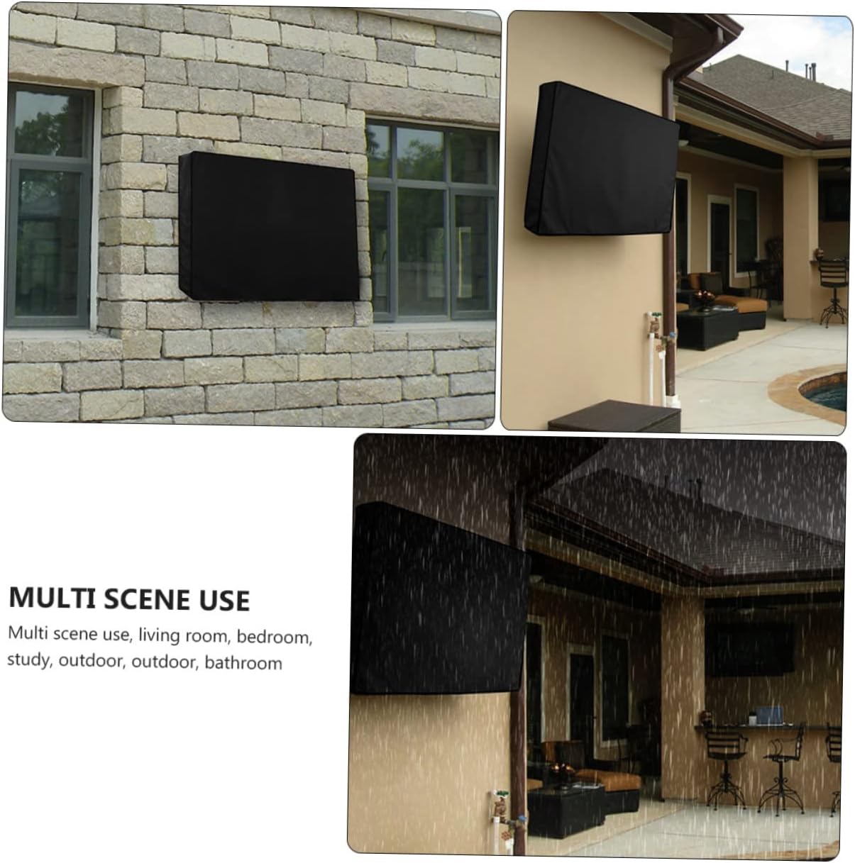 Outdoor Tv Cover for Lcd Screens Protector against Rain Wind and Dust for Garden and Patio Use