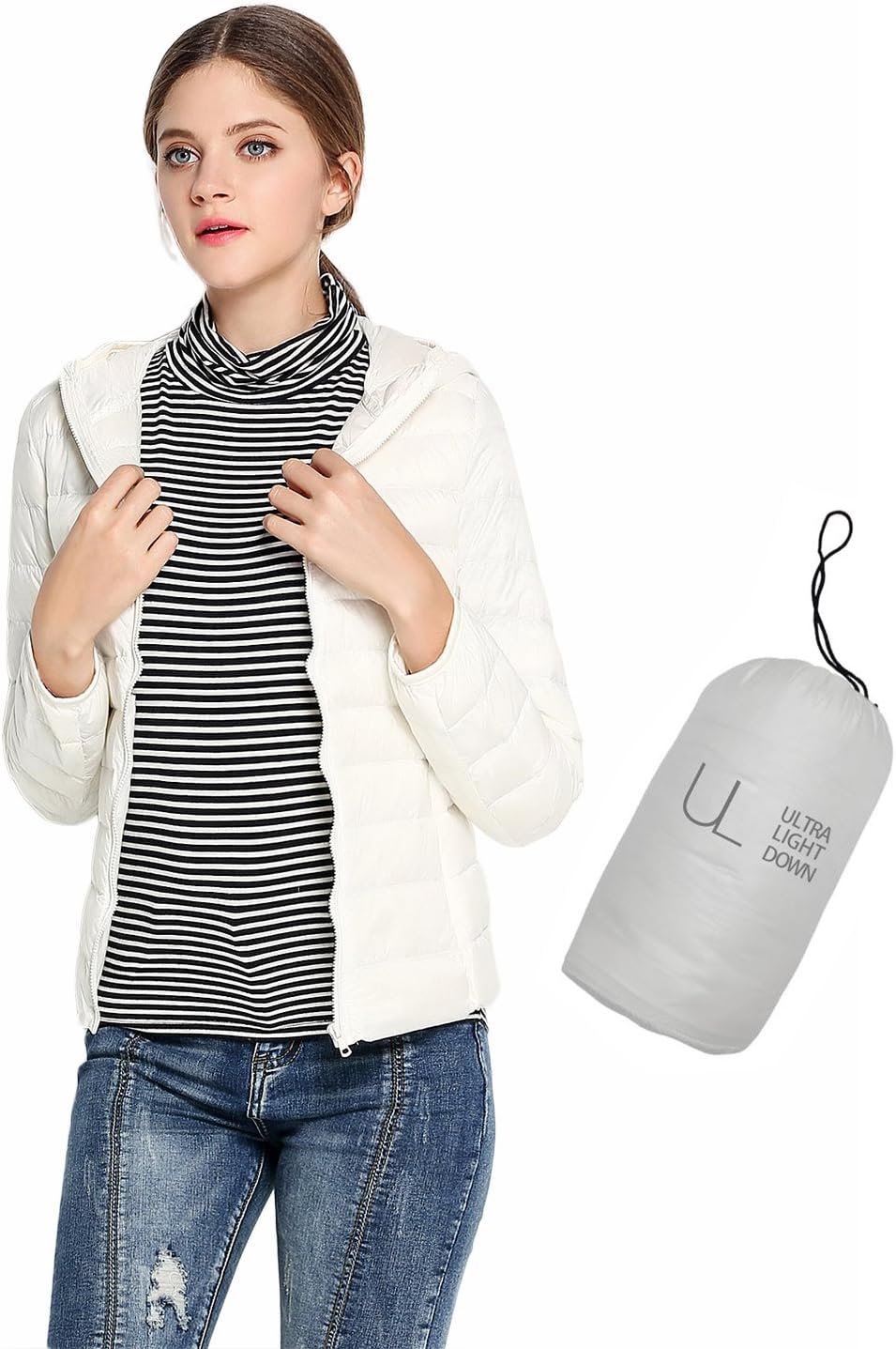 Oriental Pearl Big Girls Light Hooded Down Jacket Teens Packable Puffer Coats