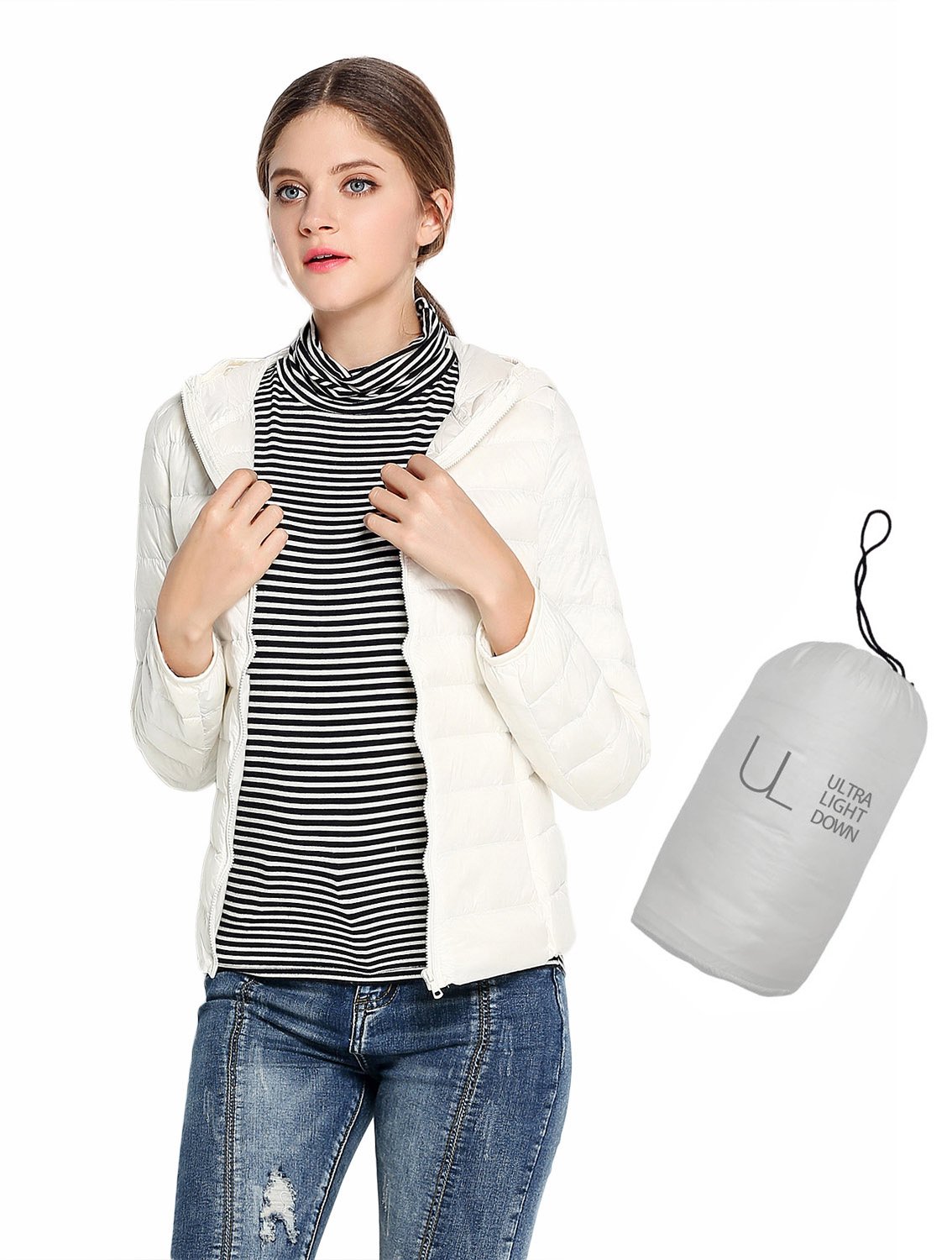 Oriental Pearl Big Girls Light Hooded Down Jacket Teens Packable Puffer Coats