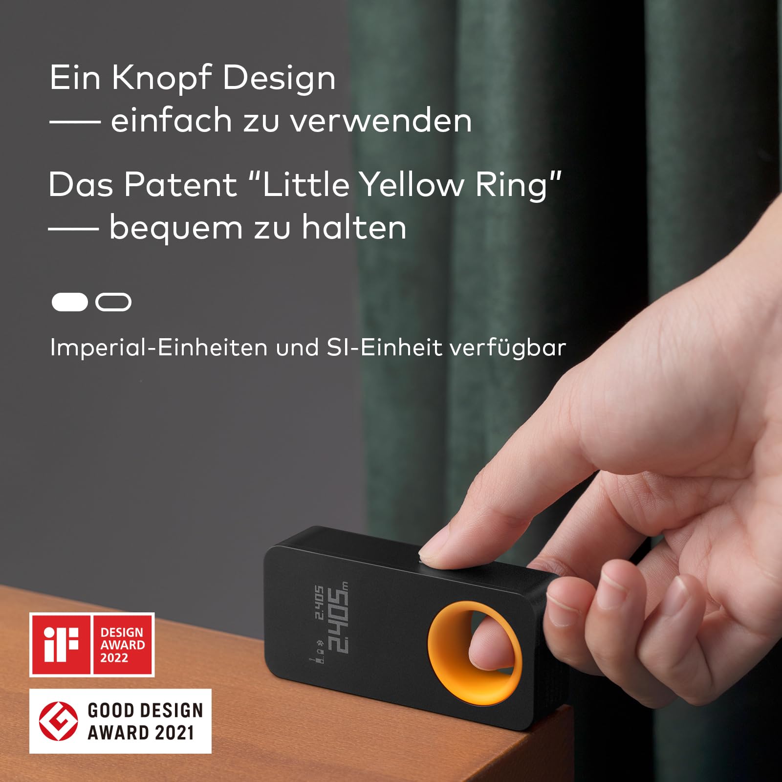 HOTO Laser Entfernungsmesser 30m Messbereich, ±2 mm Genauigkeit, Laser-Messgerät für Räume, OLED-Display, USB-C-Aufladung, Einheitenumrechnung(Fuß/Meter), Taschenformatig 98Ft, Geschenke für Mama Papa