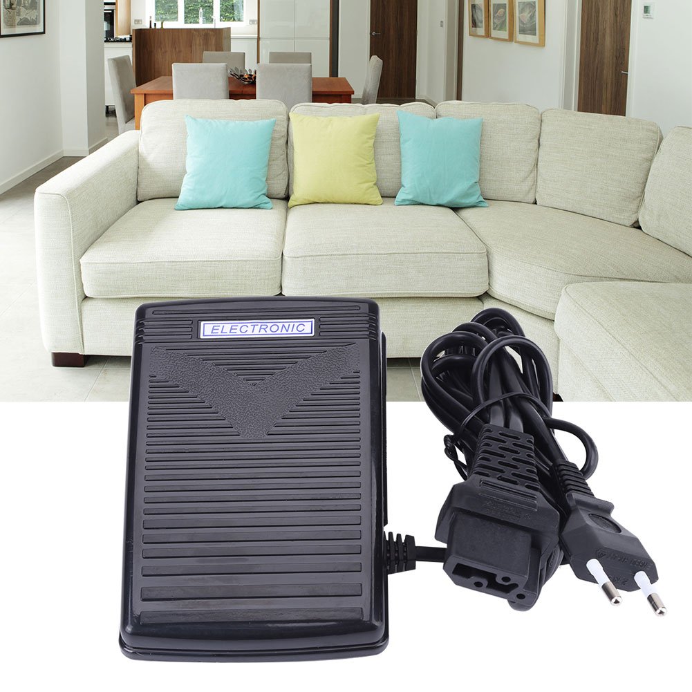Walfront Pedal de Control de Velocidad, Controlador de Pedal de Pie para Máquina de Coser 200-240V Enchufe de la UE