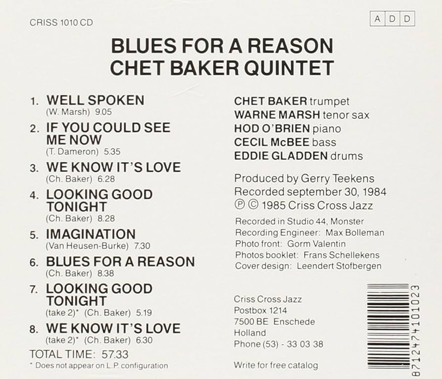 Blues for a Reason / Chet Baker Quintet & Warne Marsh: Chet
