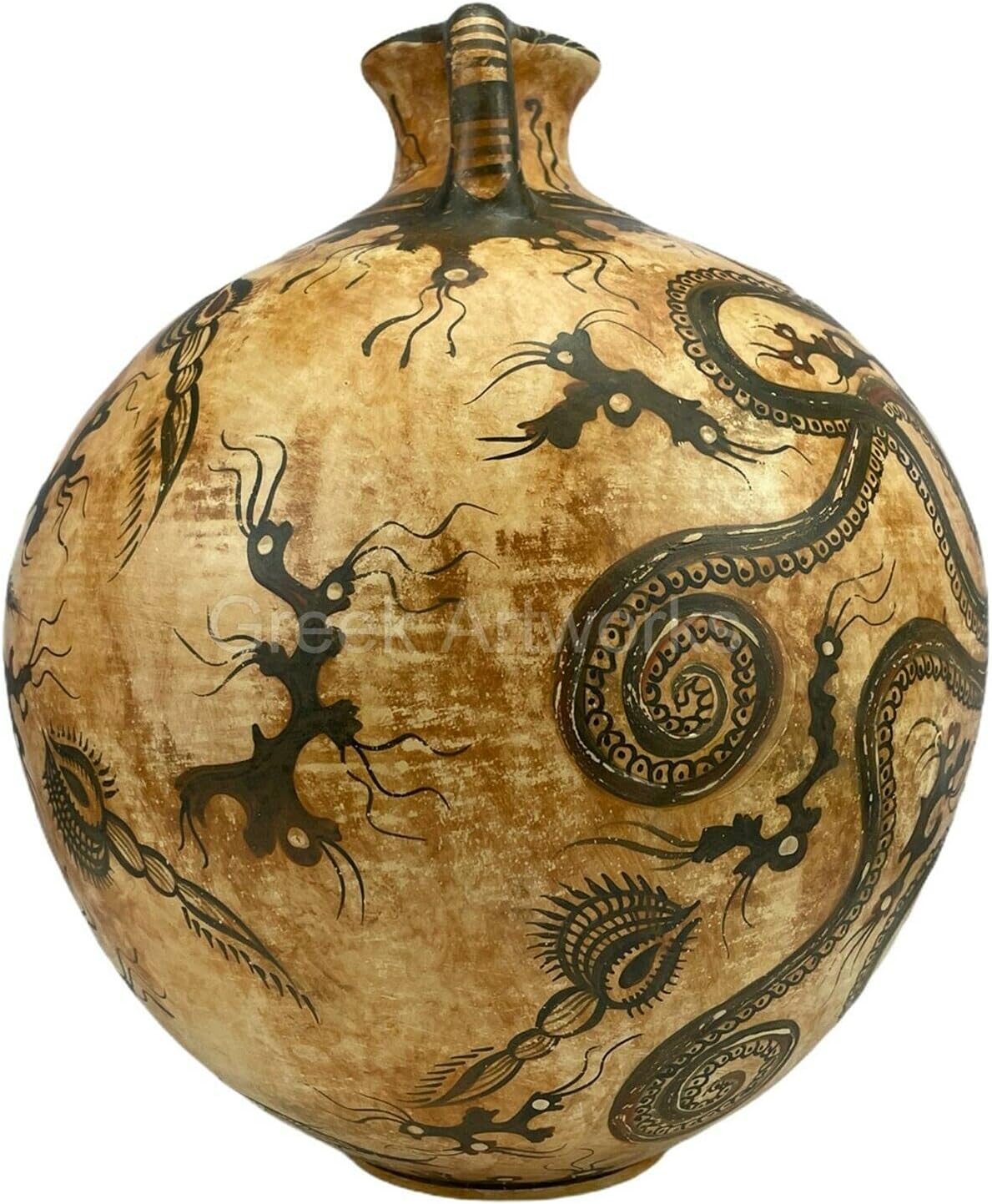Minoan Vase Pottery Painting Octopus Ancient Greek Crete Ceramic Knossos Copy