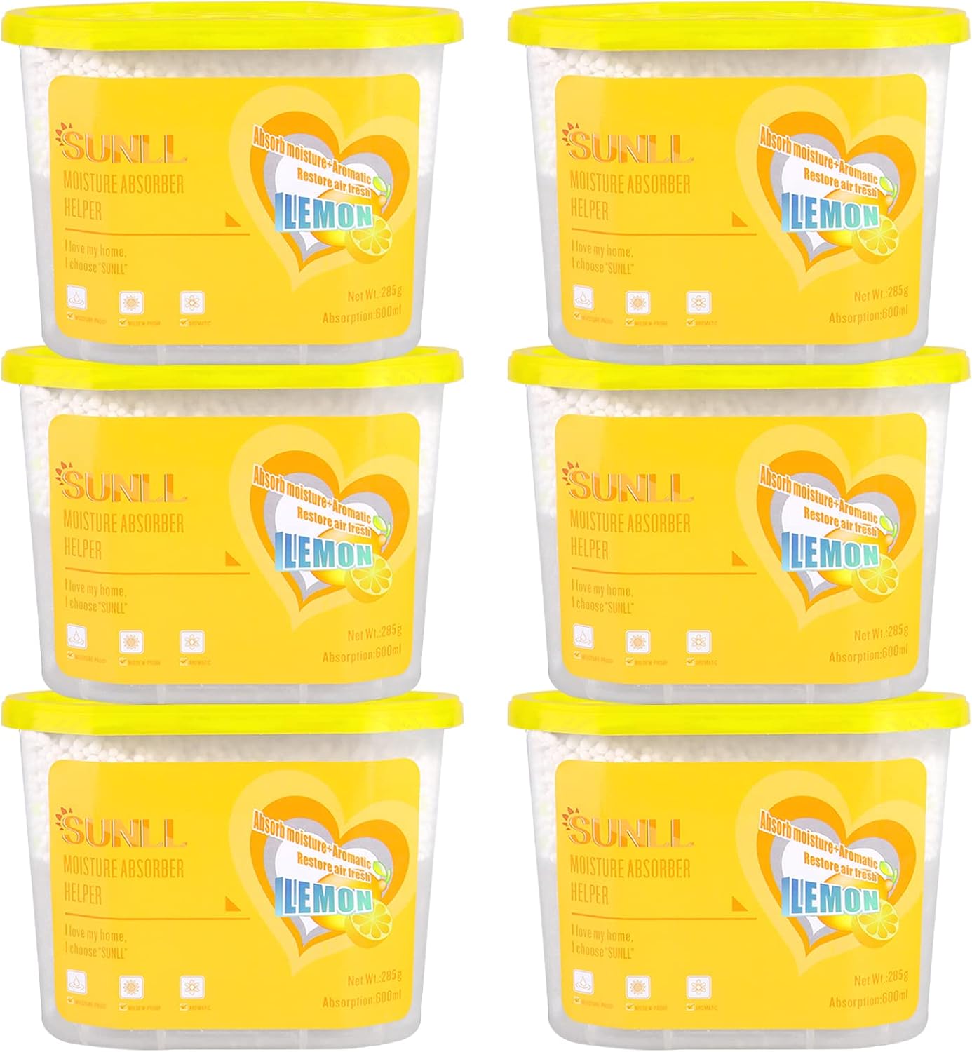 SUNLL Moisture Absorber boxes (6 Pack), 12.5 Oz, 600ML