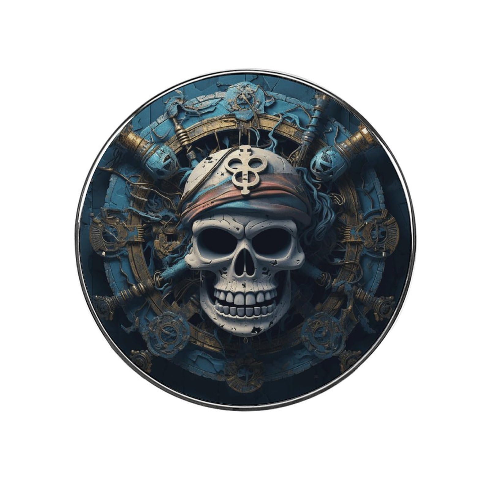 Adfgyerh Style Skeleton Pirate Refrigerator Magnets Circular Design，Stickers Home Decorations，Fridge Magnets For Fridge Plant Lovers Kitchen Office Locker Whiteboard Car Garage Decor.