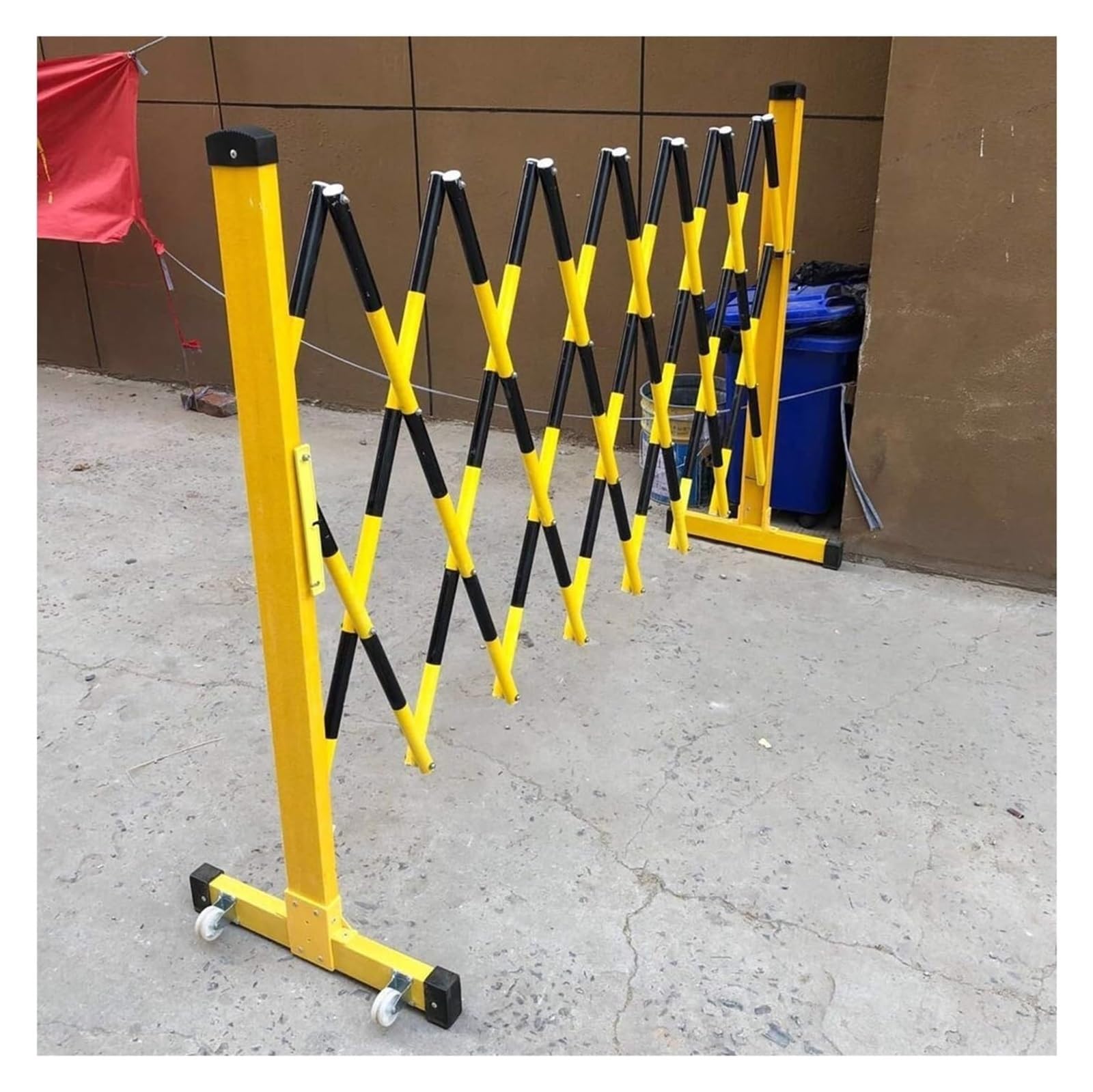 HCZKIUJY Expandable Barricade,Mobile Barrier Gate, Outdoor Retractable Traffic Fence Crowd Control Barriers Portable Safety Barrier Gate (Yellow Black 1.2x2.5m)