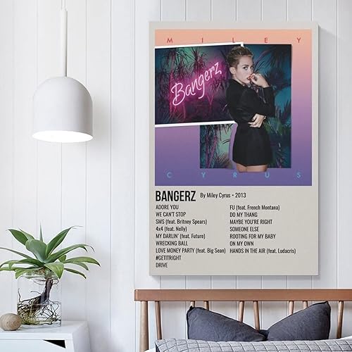 Miniatura 4 de BURGHR Bangerz Miley Cyrus 2 Canvas Poster Wall Decorative Art Painting Living Room Bedroom Decoration Gift Unframe-style12x18inch(30x45cm)