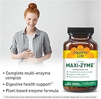 Vista 5 de Country Life - Maxi-Zyme, Complejo de Enzimas Digestivas - 120 Cápsulas Vegetarianas