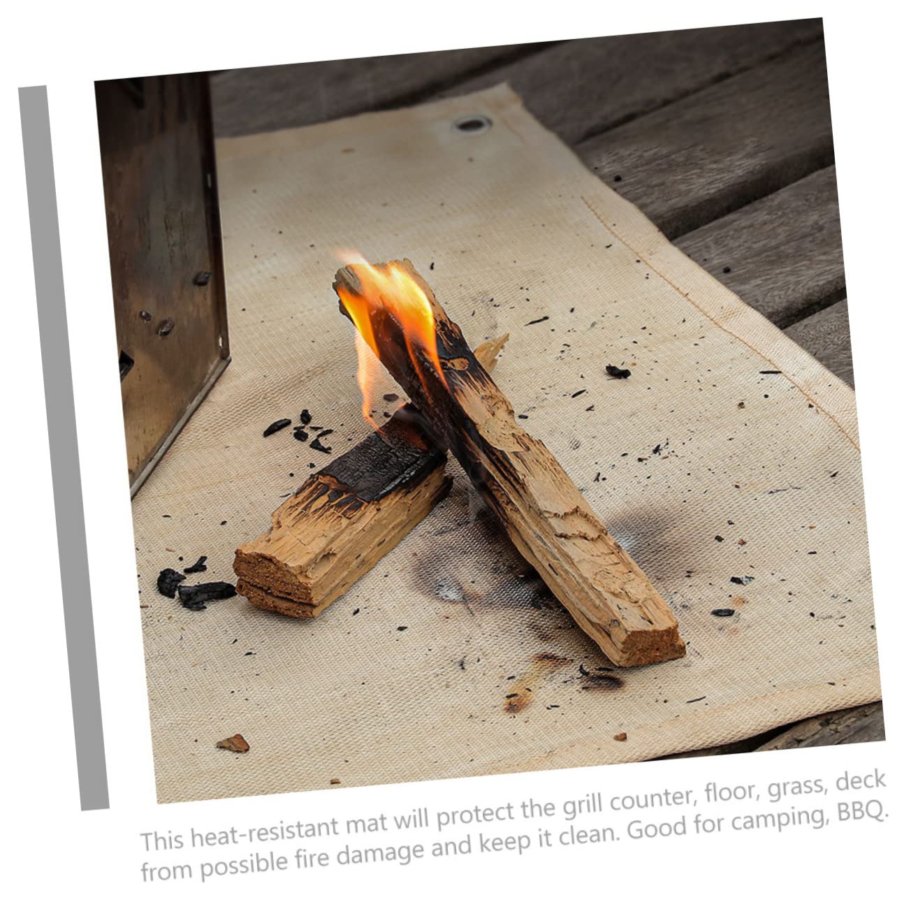 balacoo Fire Resistant Mat Fireplace Rug Fireproof Mat for Under Fire Pit Camping Accessory