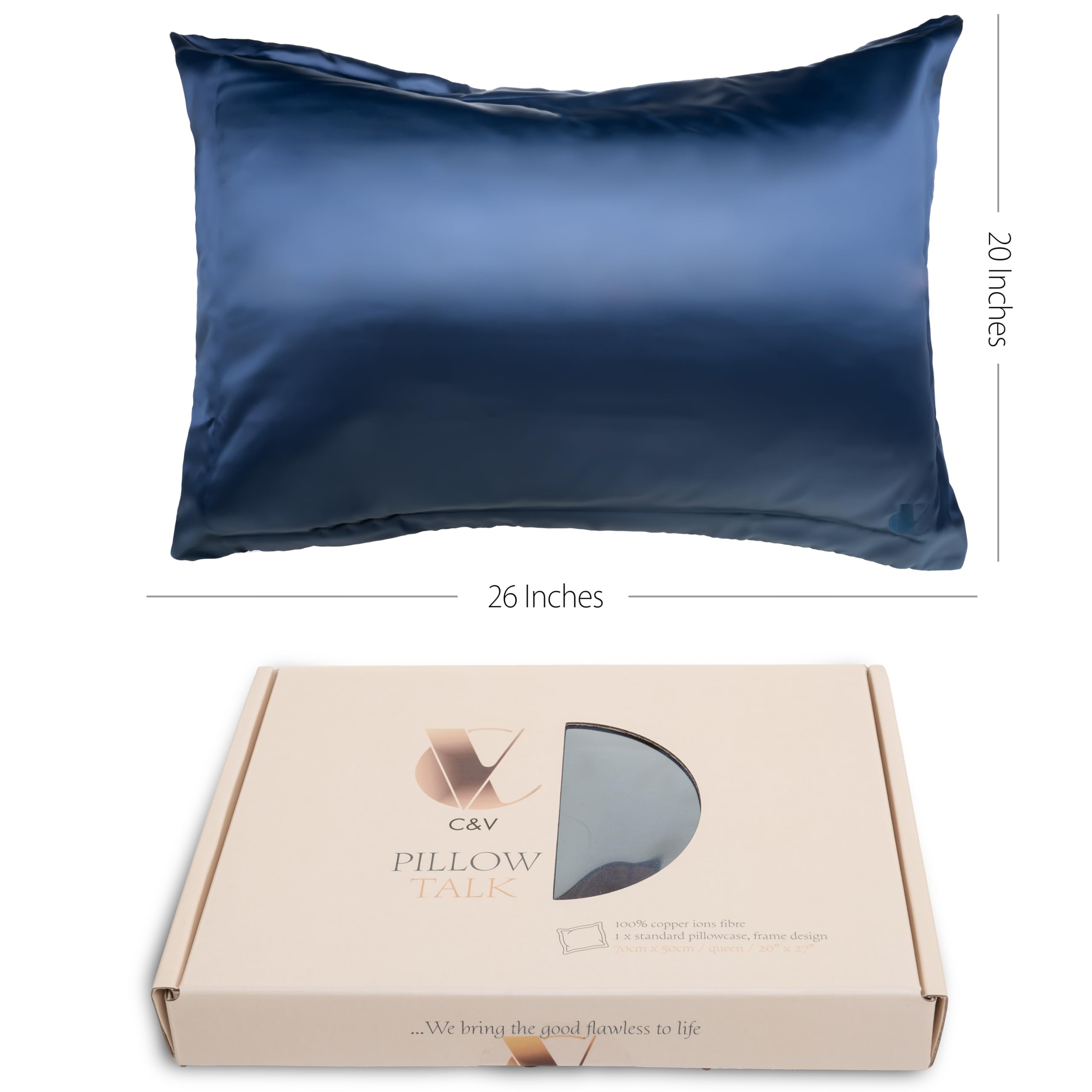 PillowTalk 100% Copper Infused Pillowcase, Frame Edge Pillow Cases (20 x 26 inches), Super Soft, Cosy & Breathable - Image 2
