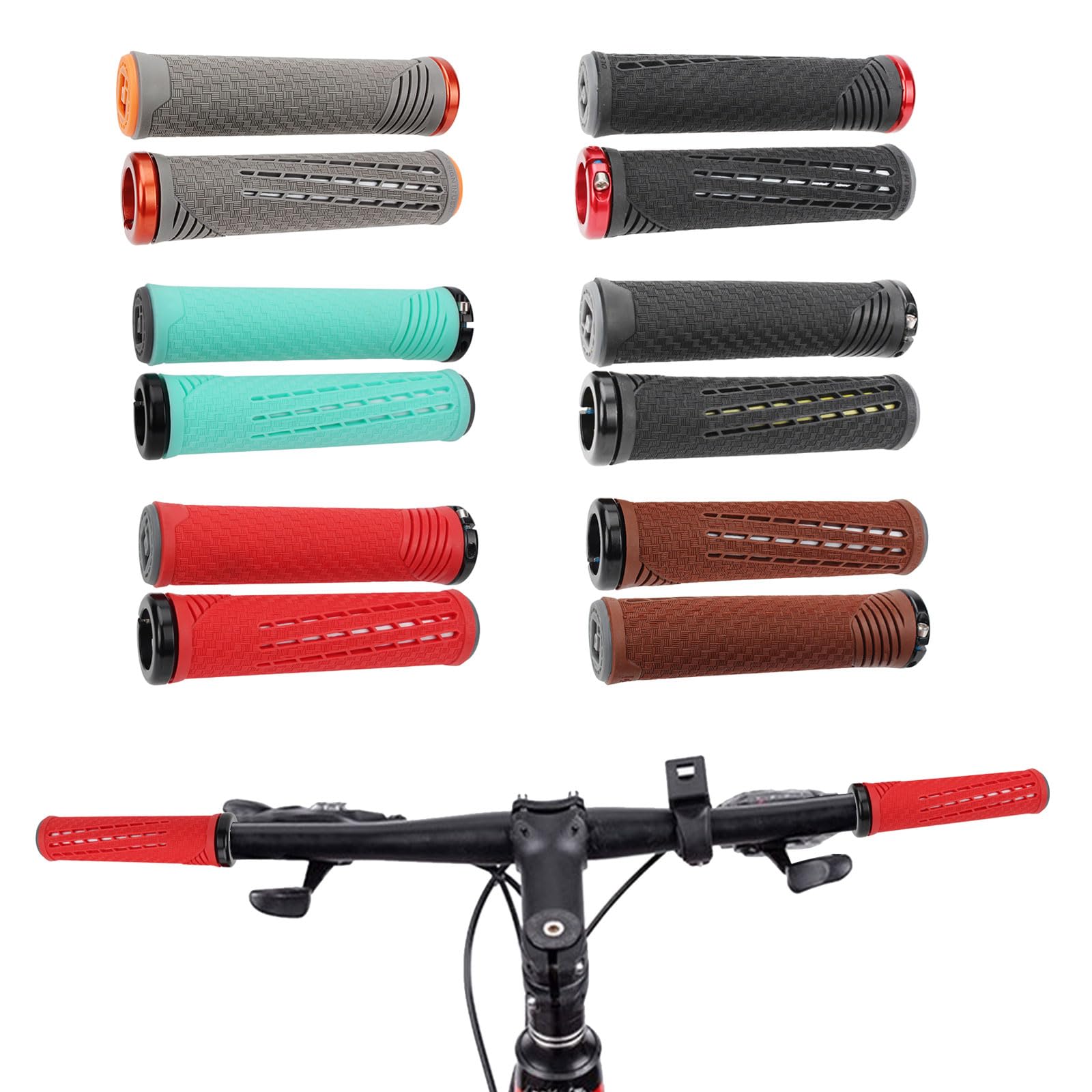2 pièces poignées d ' extrémité de Guidon de vélo en Silicone Souple Housses de poignée de vélo antidérapantes Guidon de Cyclisme Manches de poignée Housses de vélo