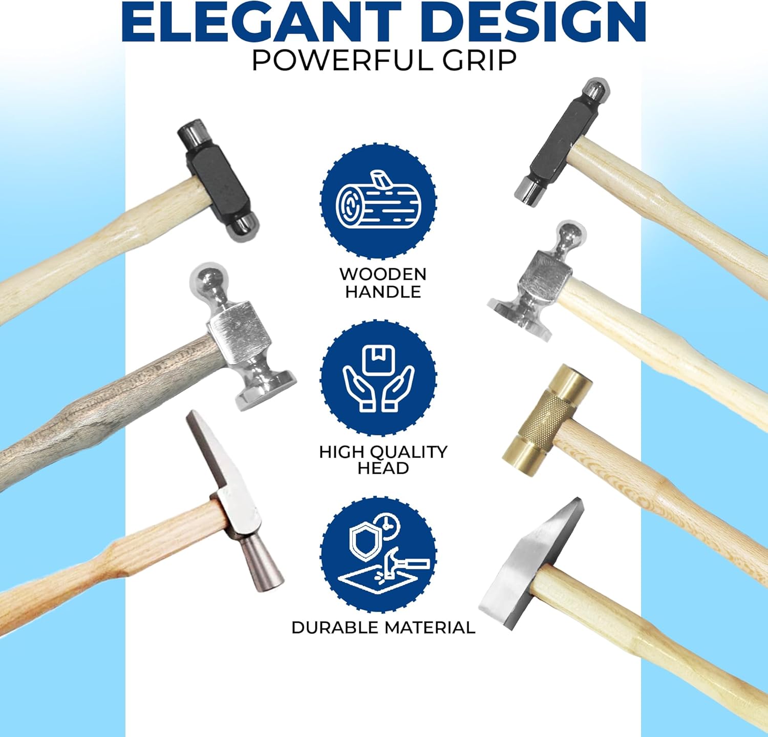 7 PCS tool set of Hammer, Jewelry Making tools including, Ball peen, Brass, watch and Riveting Hammer. Essential jewelry making supplies