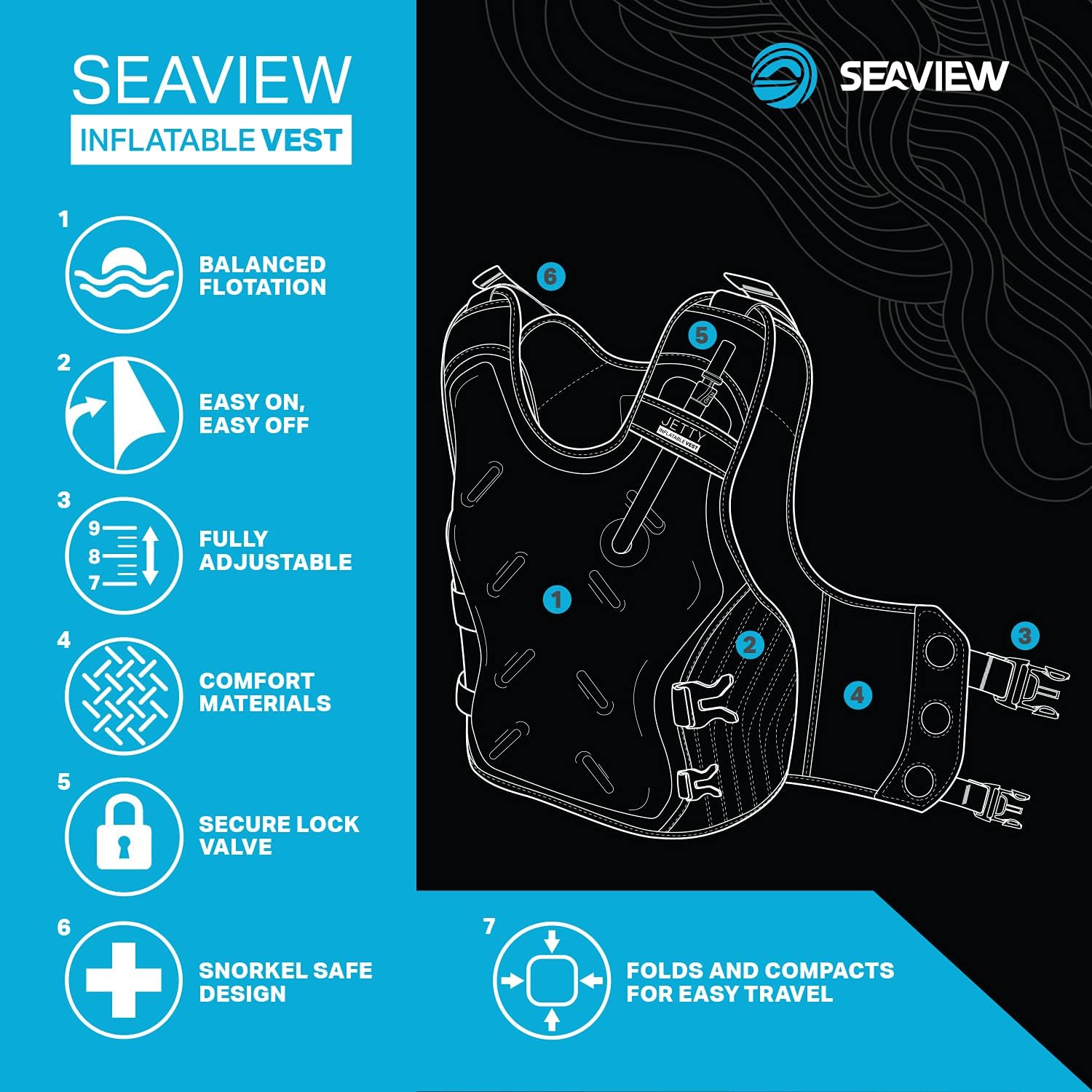 Wildhorn Inflatable Snorkel Vest - Premium Snorkel Jacket for Adults. Balanced Flotation, Secure Lock and Comfort Fit. for Snorkeling, Paddle-Boarding and Other Low Impact Water Sports. : Sports & Outdoors