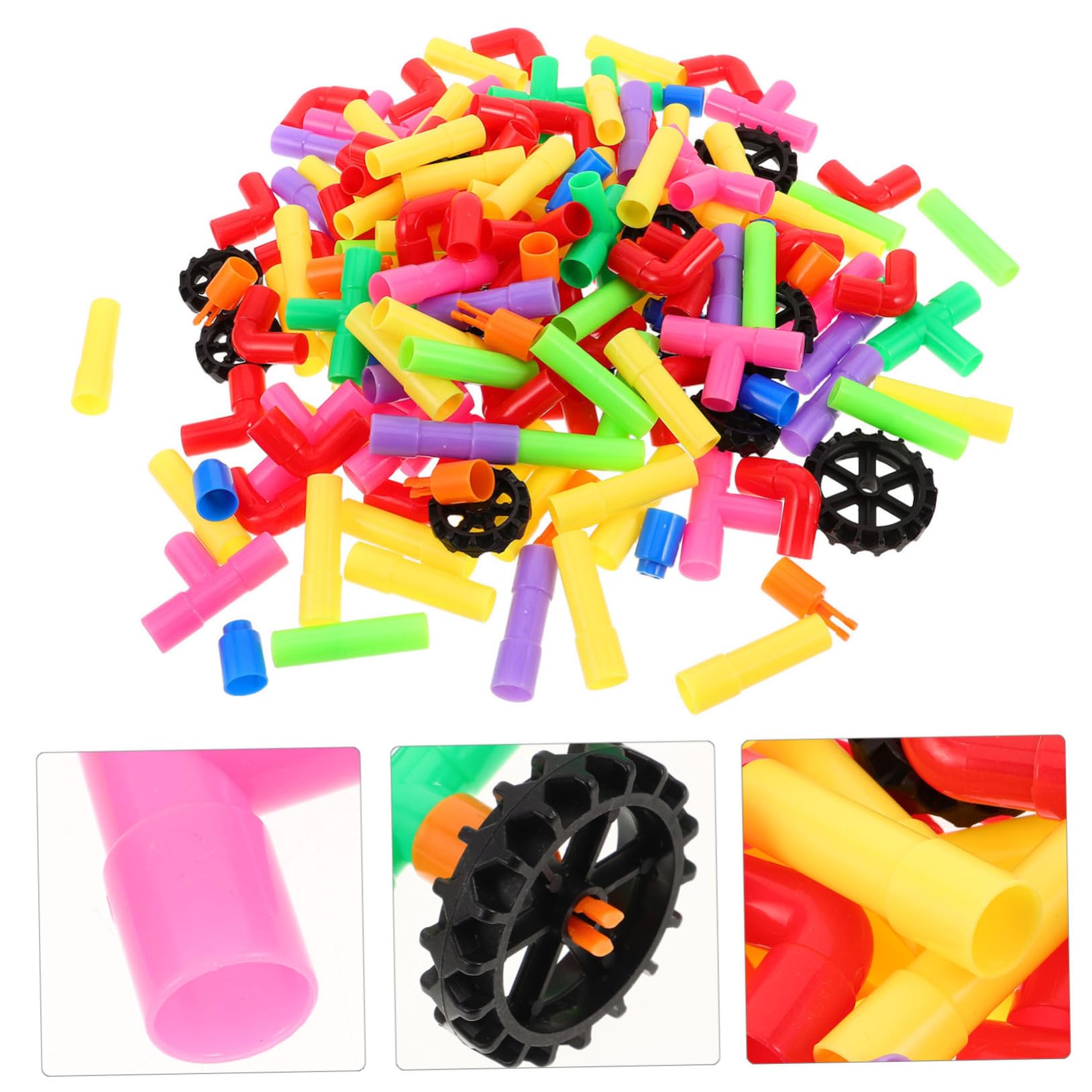 NOLITOY Rohrbausteine für Kleinkinder Steckbausteine mit Großen Bauteilen Pädagogisch Wertvolles Spielzeug für Frühe Kindheit Konstruktionsbausteine zum Zusammenbauen Lernspielzeug