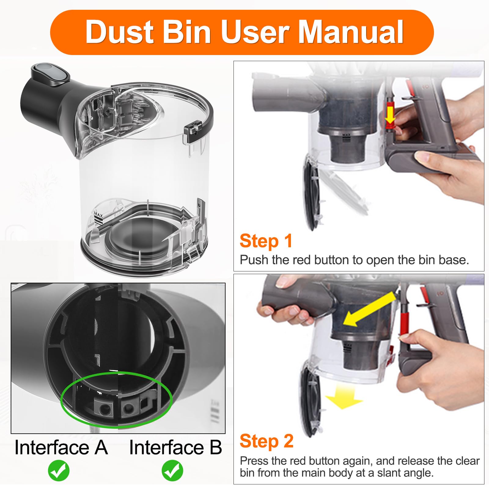 Amazon.com: RUKHOOL V6 Replacement Dust Bin for Dyson V6 Parts