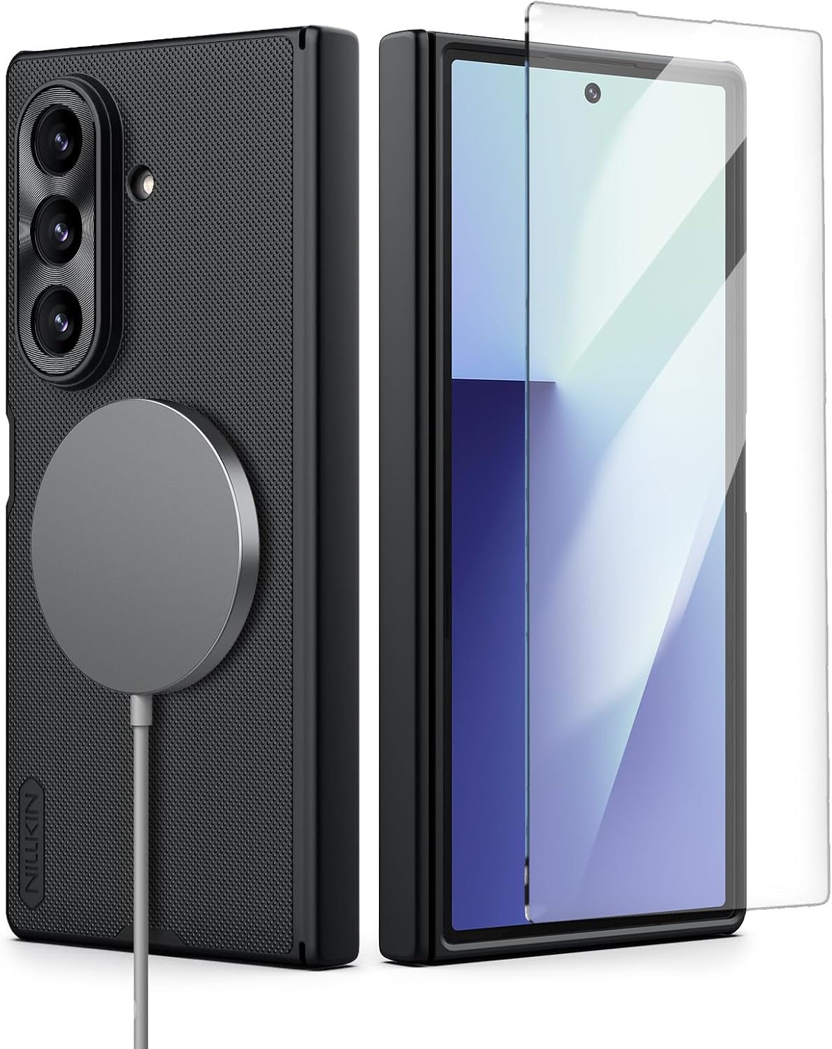 Nillkin for Samsung Galaxy Z Fold 7 Magsafe Case with Screen Protector, Fold 7 Case with Hinge Protection, Compatible with MagSafe, TPU+PC Dual Protection, Protective Magnetic Slim Case, Black