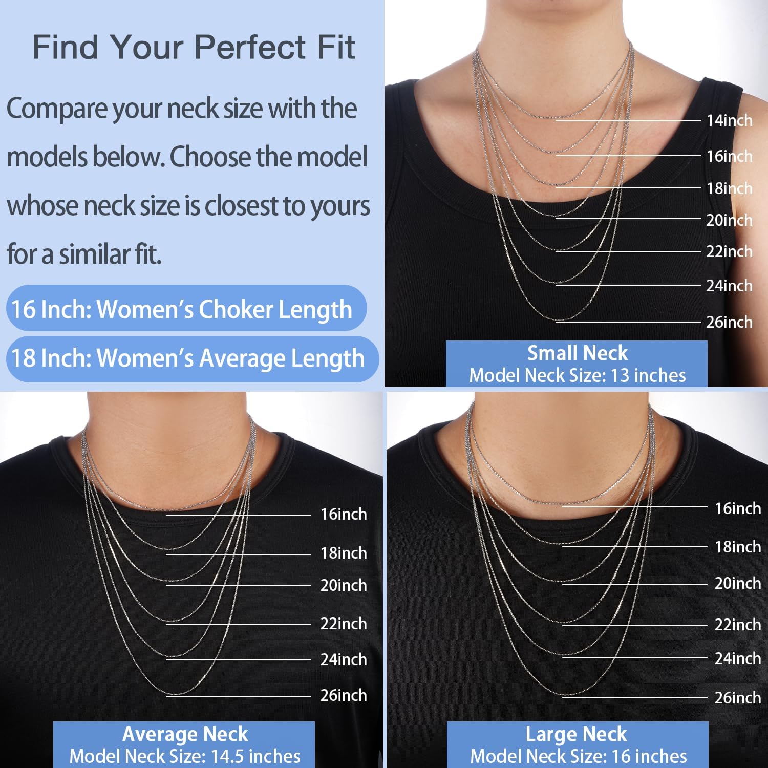 Jewlpire 18k Gold Plated 925 Sterling Silver Chain Necklace for Women, 1.2mm Cable Chain Necklace Thin & Dainty & Sturdy Women's Chain Necklaces 14/16/17/18/20/22/24 Inch - Image 3