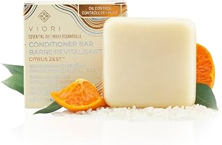 Viori Citrus Zest Essential Oil Conditioner Bar Made with Rice Water - Handcrafted All Natural Organic Conditioner