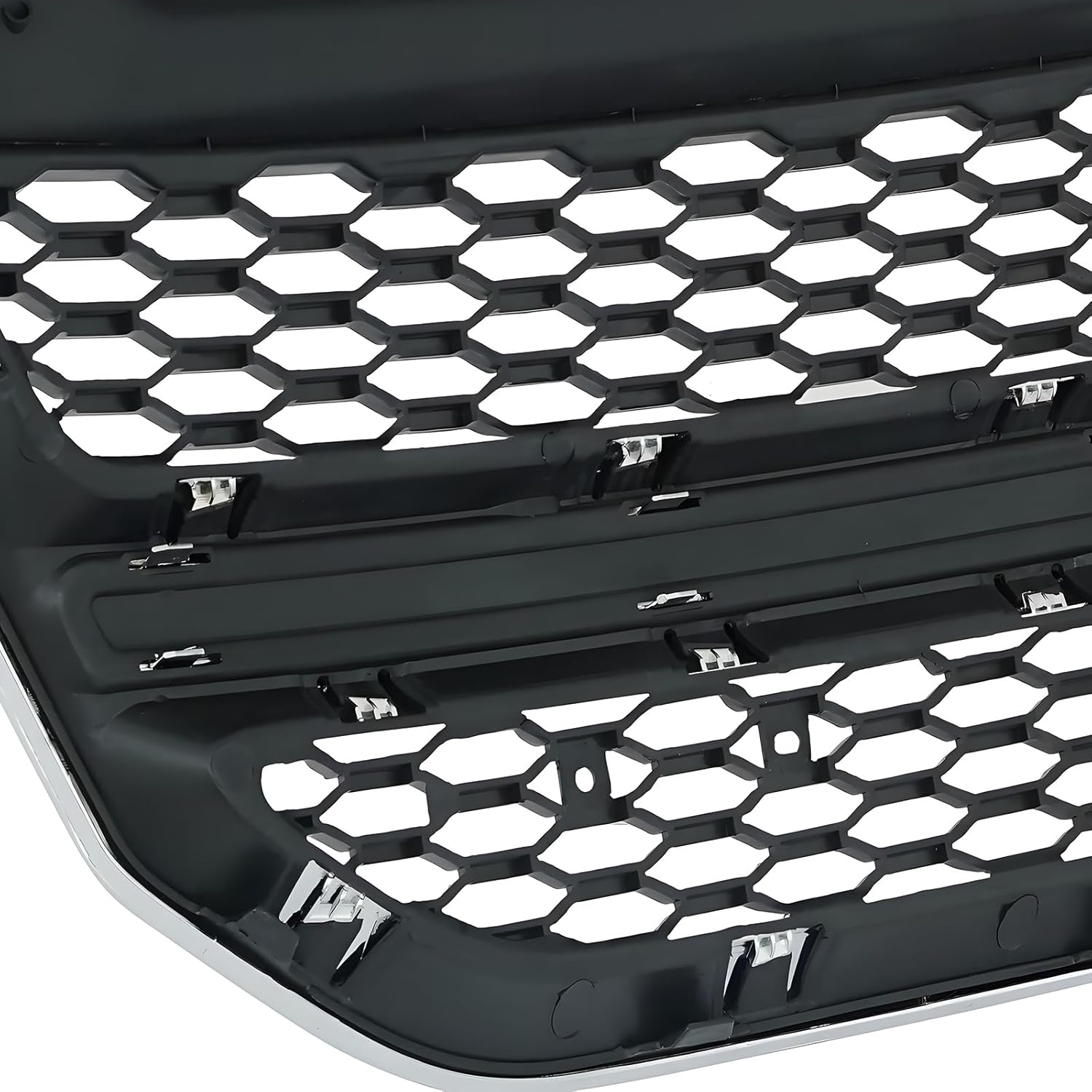 Front Bumper Grille OEM ABS Material For 2011 2012 2013 2014 2015 2016 2017 2018 2019 2020 Dodge Journey SXT SE GT R/T SUV Front Center Exhaust Grill Black With Chrome Trim OEM Replacement Parts