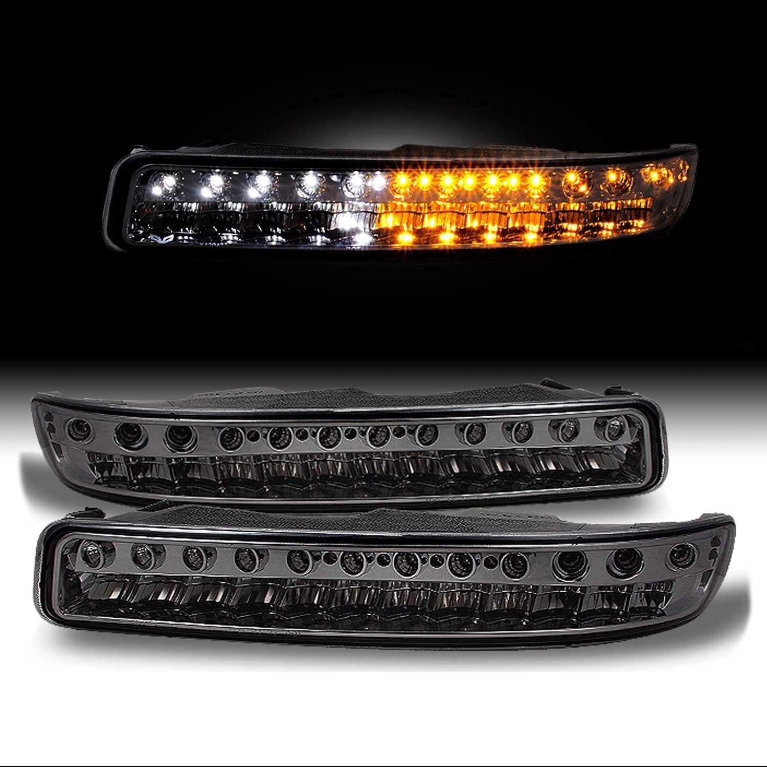 AKKON - For 99-06 GMC Sierra Yukon XL LED Front Bumper Signal Lights Parking Lamps Chrome
