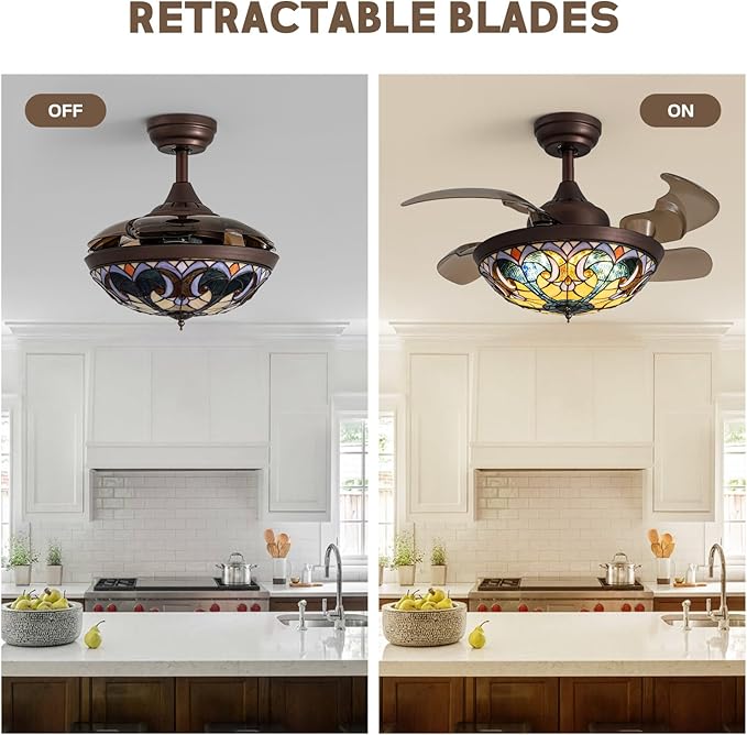 Ventilador de Techo 36 Pulgadas con Luz LED Ajustable y Aspa miniatura 6