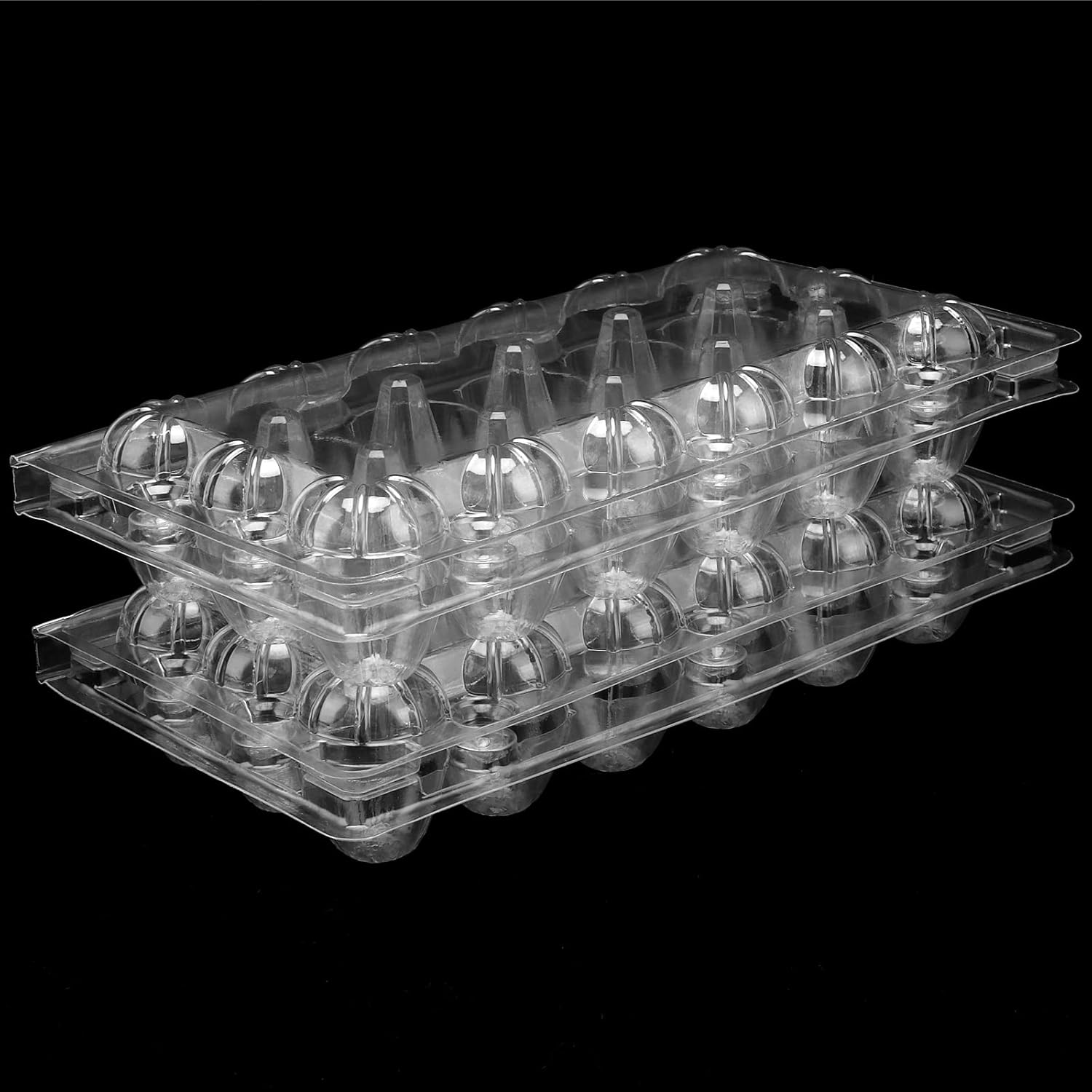 SINJEUN 120 Pack 18 Grid Clear Quail Egg Cartons, Stackable Plastic Quail Egg Container, Small Egg Cartons Cheap Bulk, Reusable PVC Egg Dispenser Holder Case for Refrigerator, Holds 18 Eggs