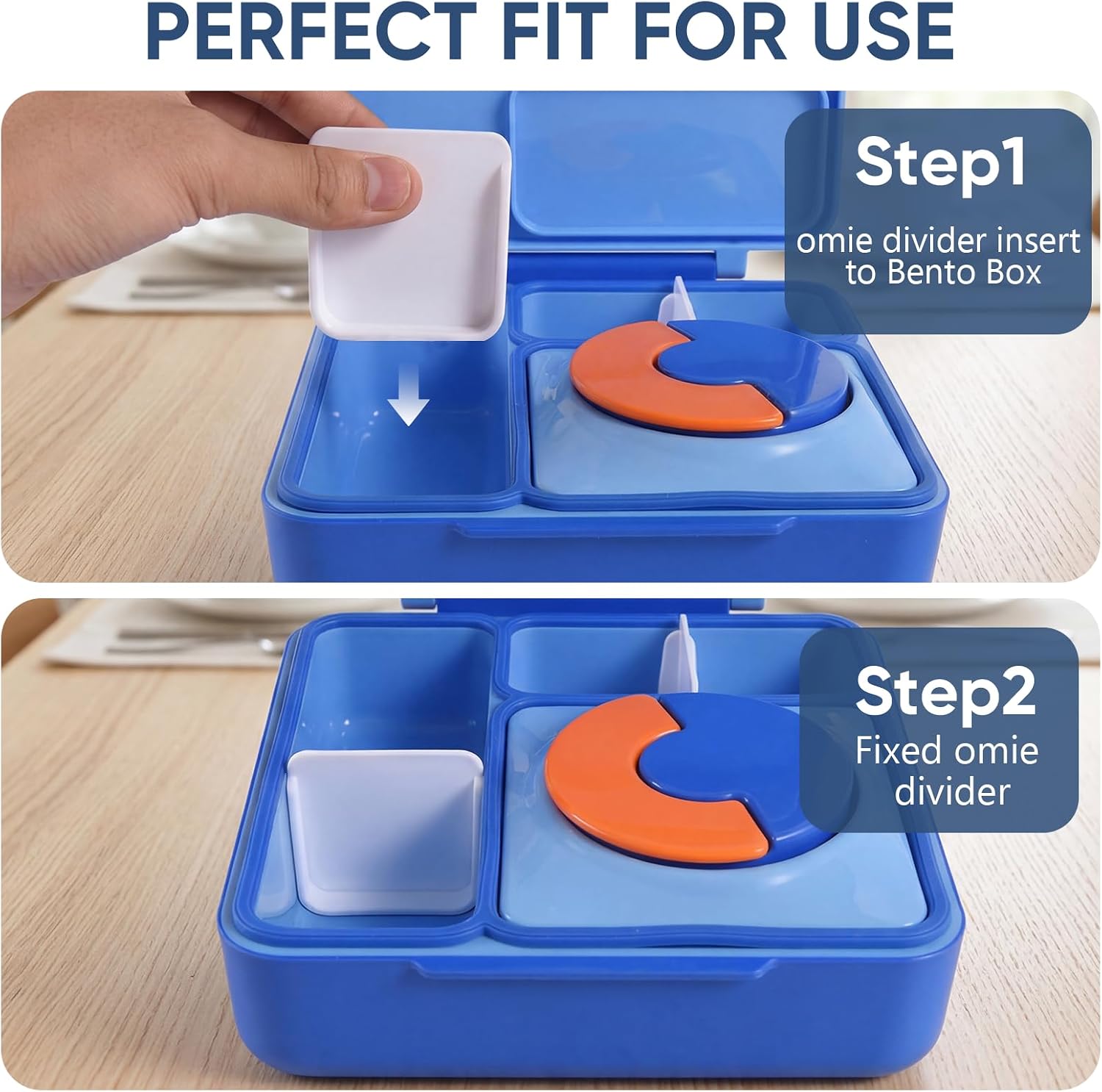 3 Pack Bento Box Dividers Compatible with Omie Lunch Box, Reusable Divider Insert to organize Food and Snacks