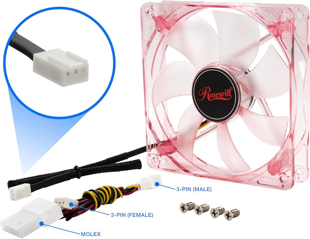 Rosewill 120mm 4 Red LED Case Fan thumbnail 3