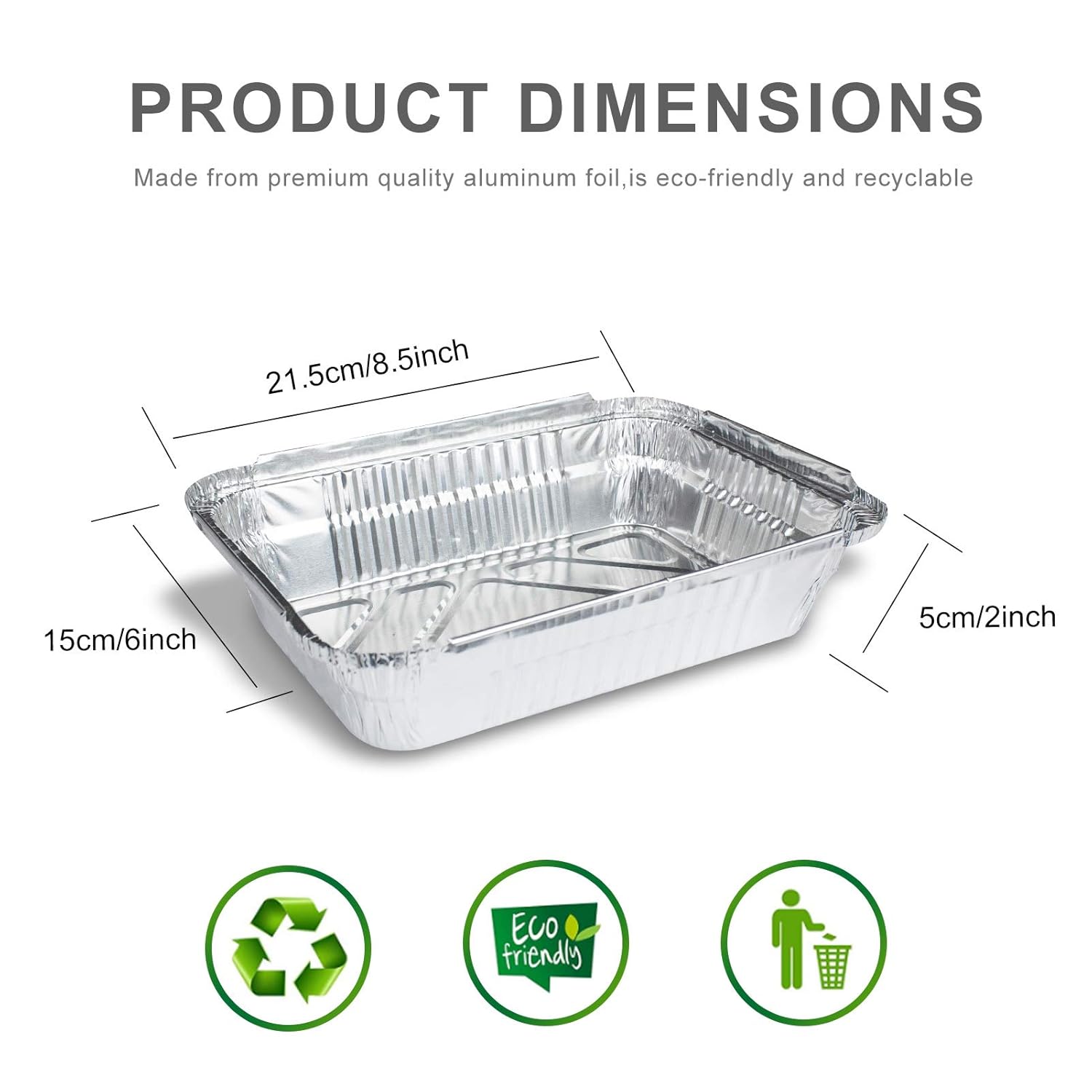 Buy Disposable Takeout Aluminum Foil Pans With Clear Lid Baking Pans Tin Food Storage Food Containers With Seal For Freshness Great For Cooking Heating Storing Prepping Food 8 5x6 2lb Online In Vietnam B08qngpwcc