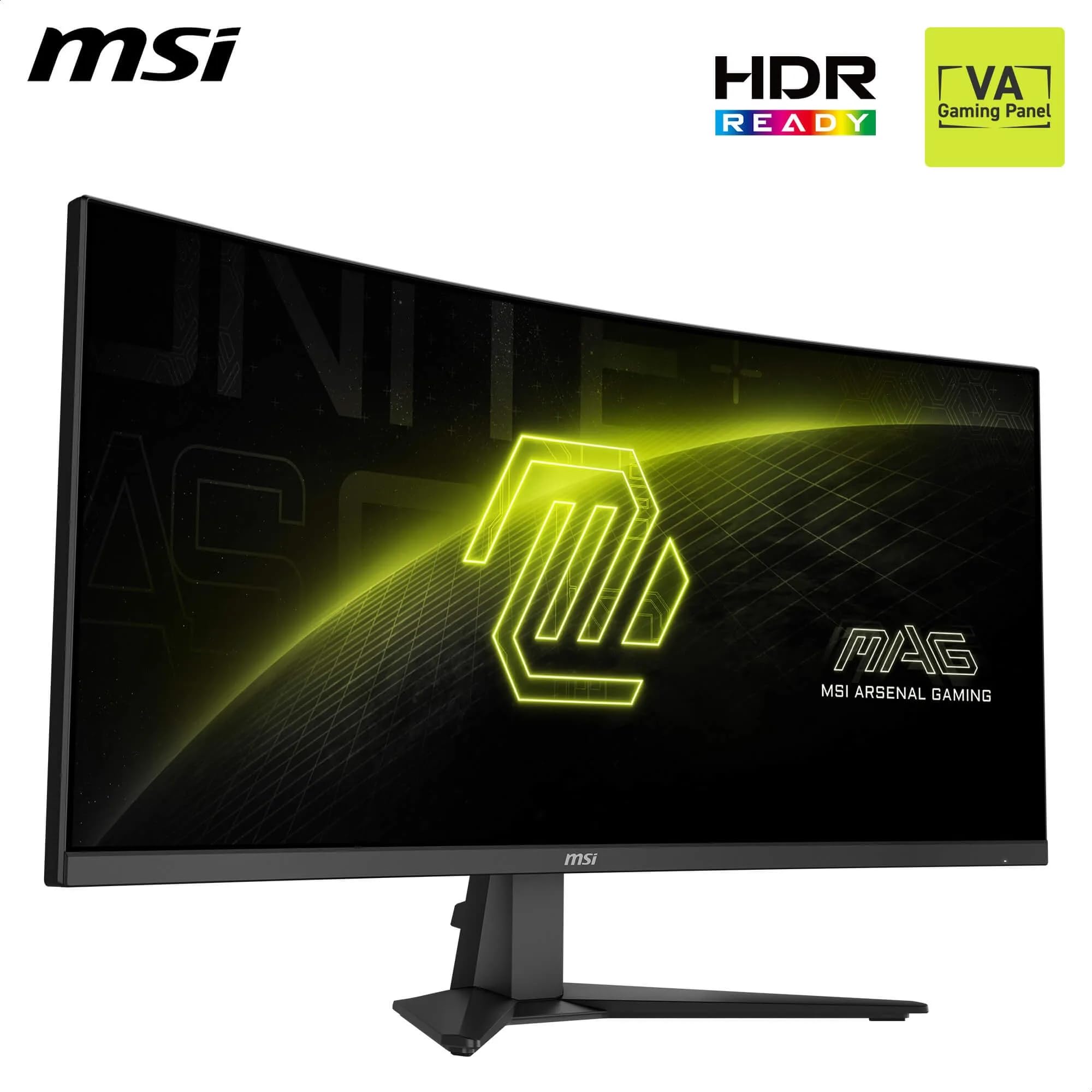 MSI mag 346CQ - Monitor 34" UWQHD, 3440 x 1440, 1500R, Gaming Monitor, VA, 180Hz,1ms, HDR Ready, Eye Care, HDMI 2.0b, DP 1.4a, Sin Marcos, Inclinación Ajustable, Soporte Vesa, Negro